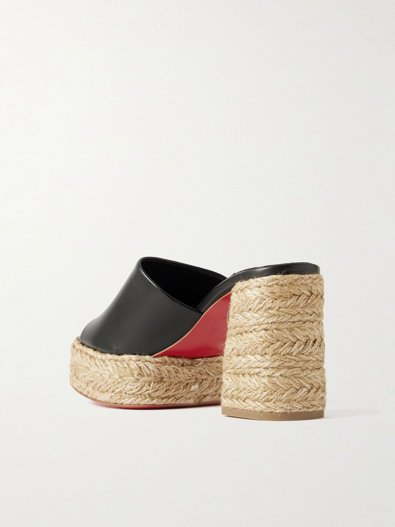 Calakala 85 leather espadrille platform mules Black - 3