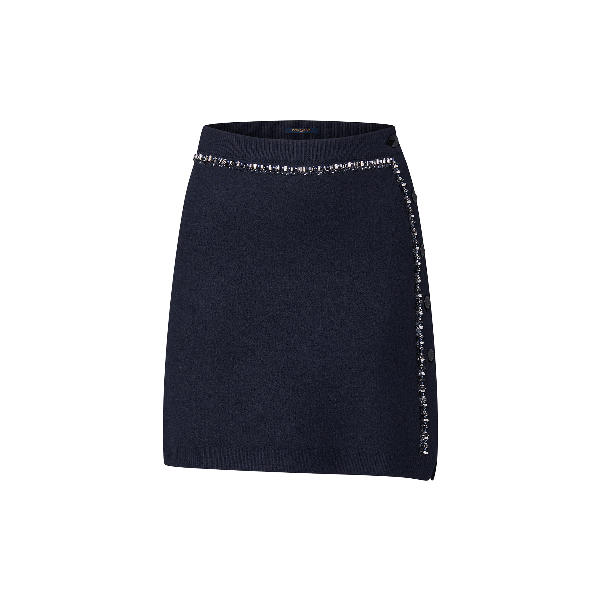 Beaded Trim Knit Mini Skirt - 1
