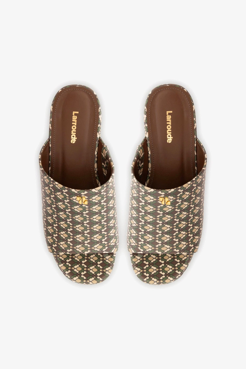 Charli Mule In Seaweed Vichy Patent Leather 7