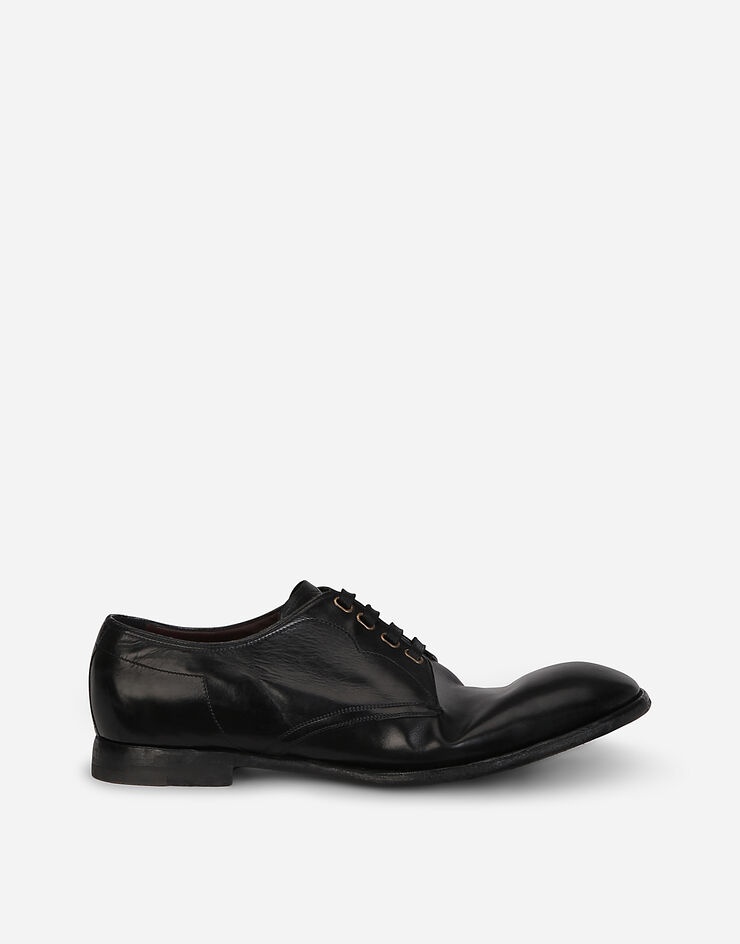 Vintage-finish calfskin derby shoes - 1