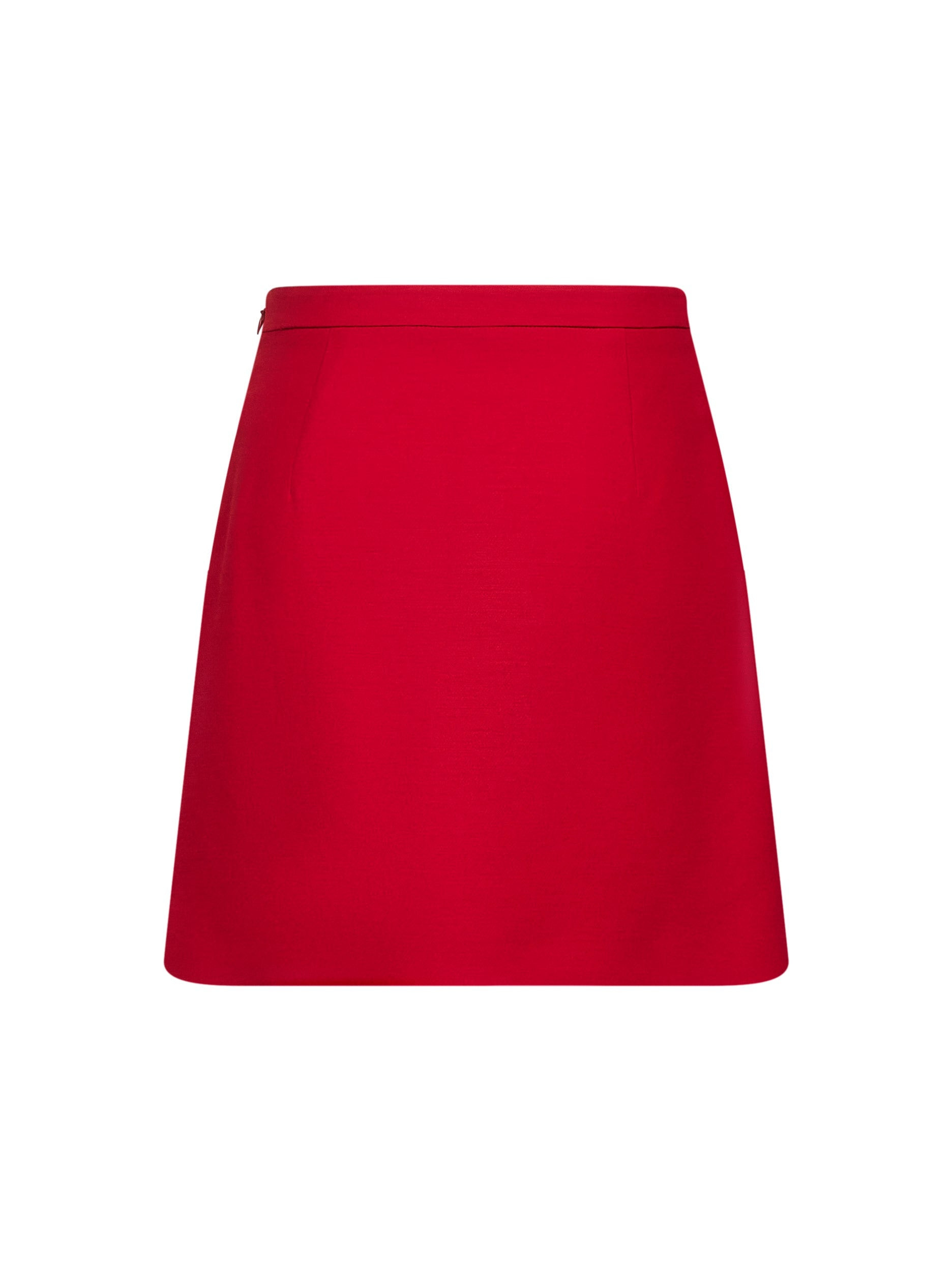 Valentino Women Red Crepe Couture Mini Skirt - 2