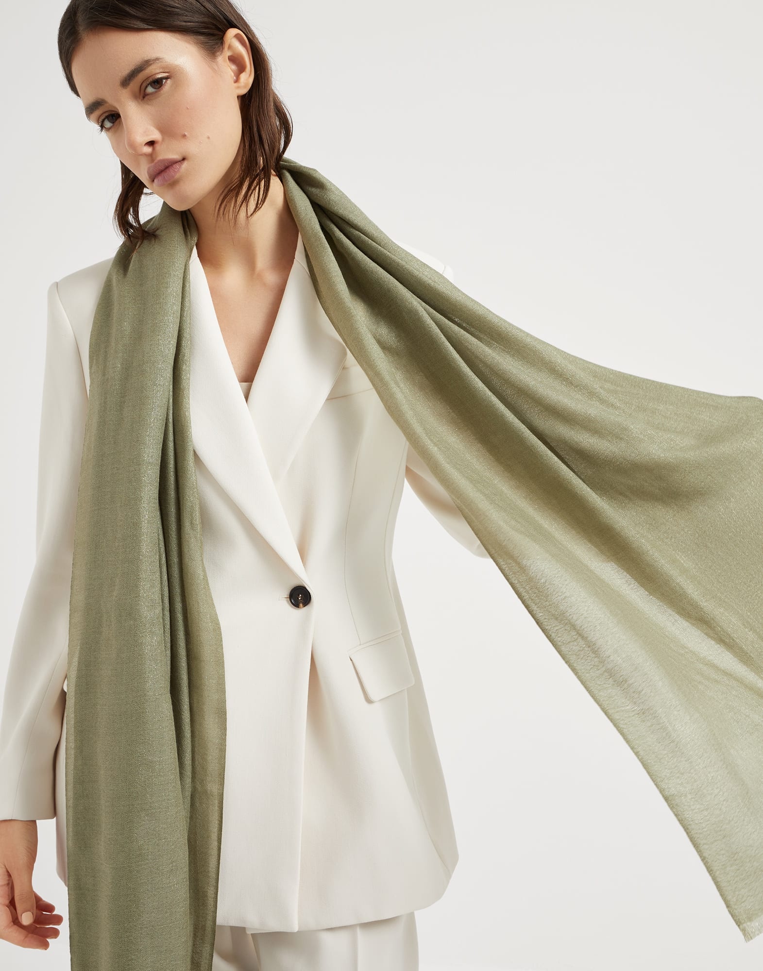 Cashmere and silk sparkling scarf - 4