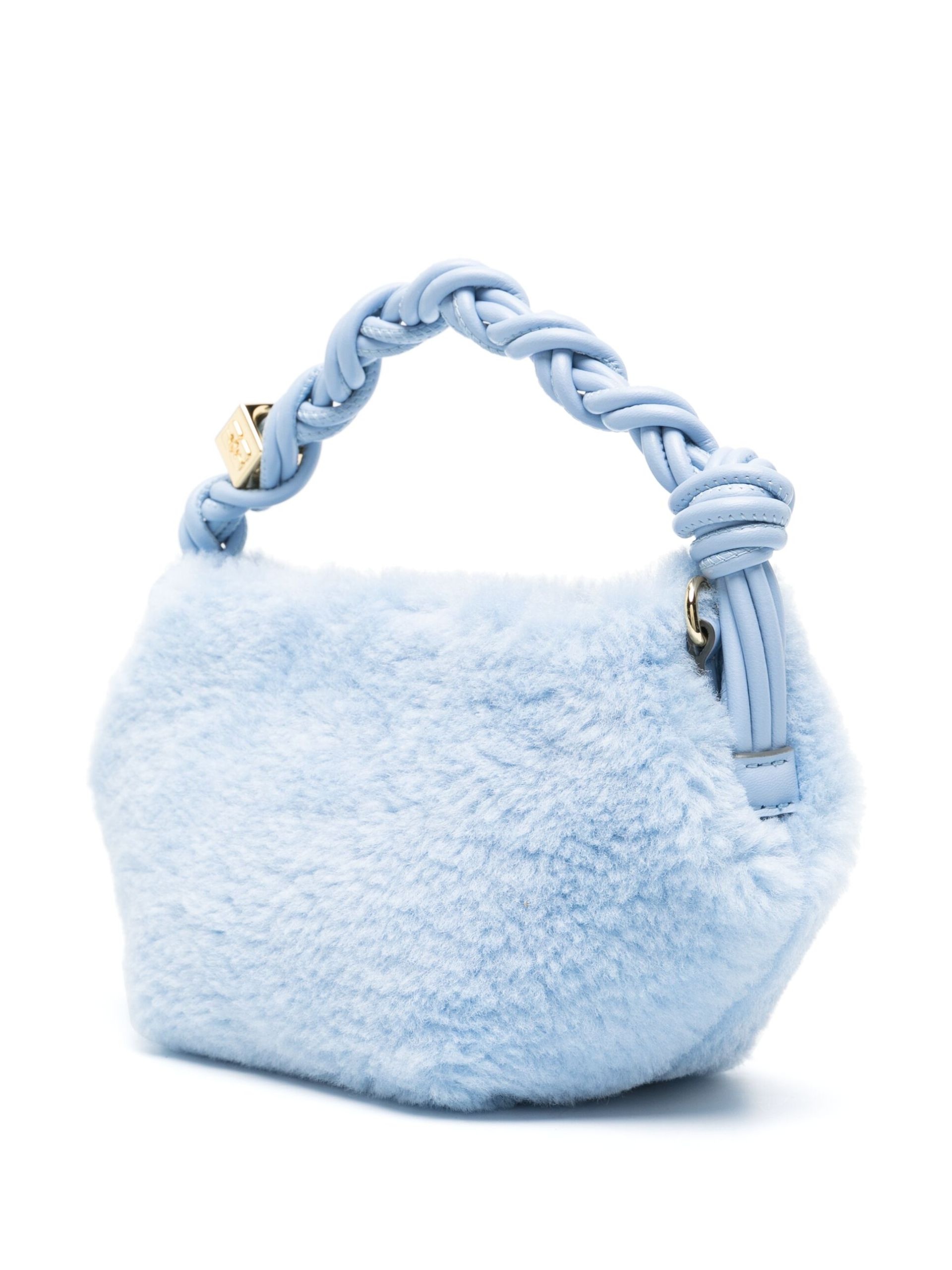 GANNI Bou braided-handle tote bag - White