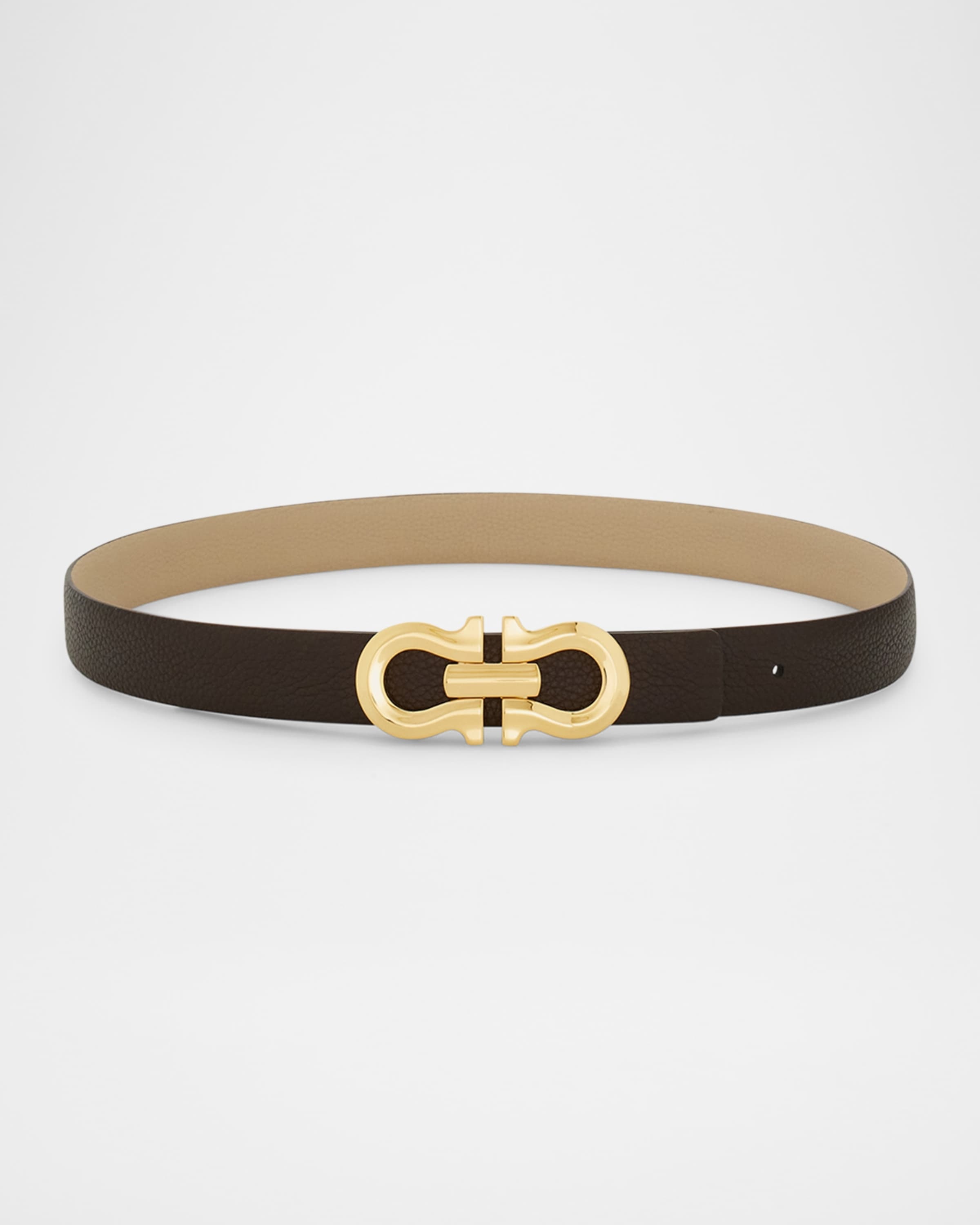 FERRAGAMO Gancio Contour Reversible Leather Belt