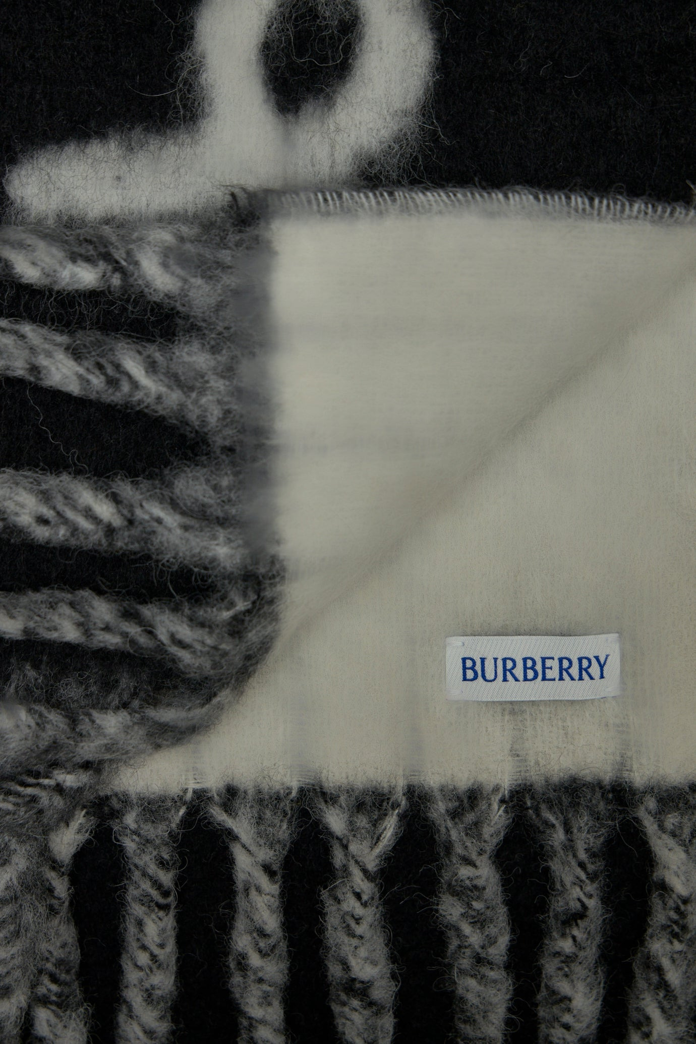 Reversible Logo Alpaca Wool Blend Scarf - 4