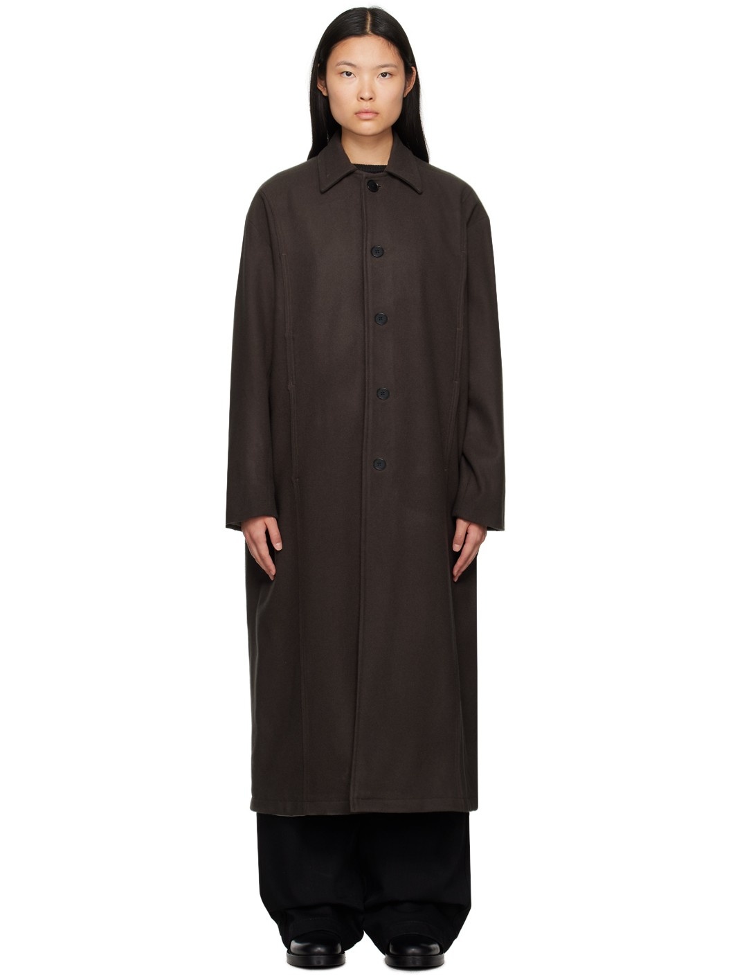 Gray Seam Pocket Coat - 1