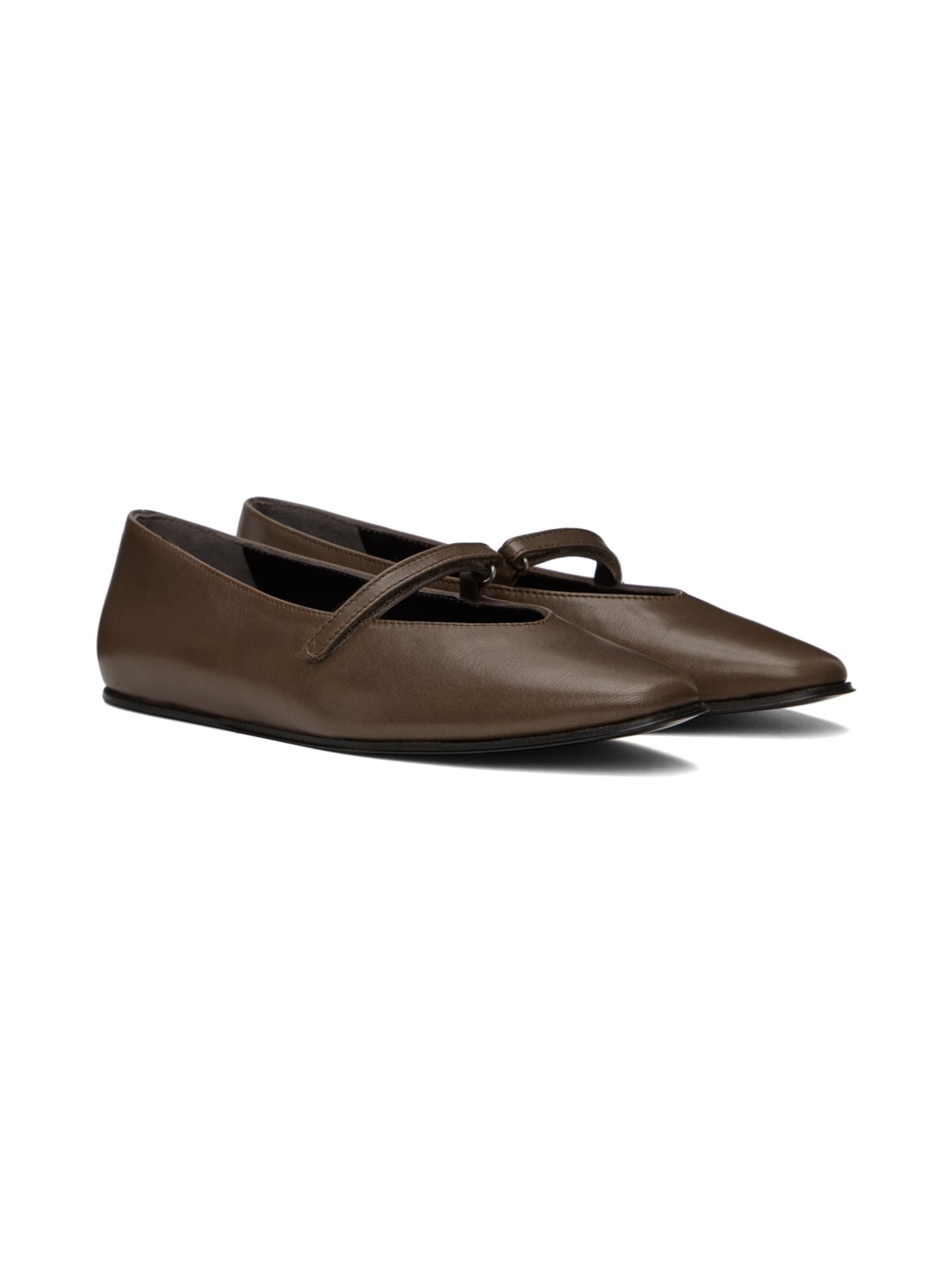 BY FAR SSENSE Work Capsule Brown Molly Ballerina Flats REVERSIBLE