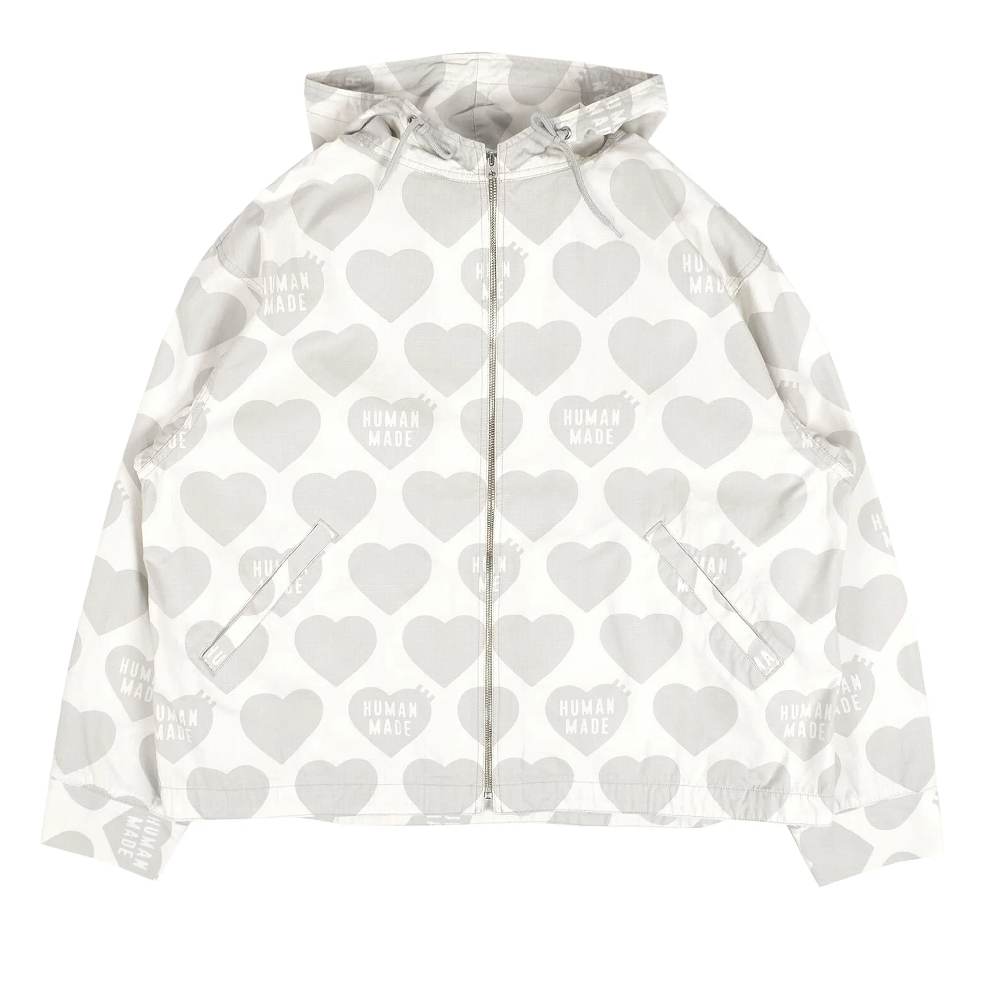 Human Made Heart Zip Up Parka 'White' - 1