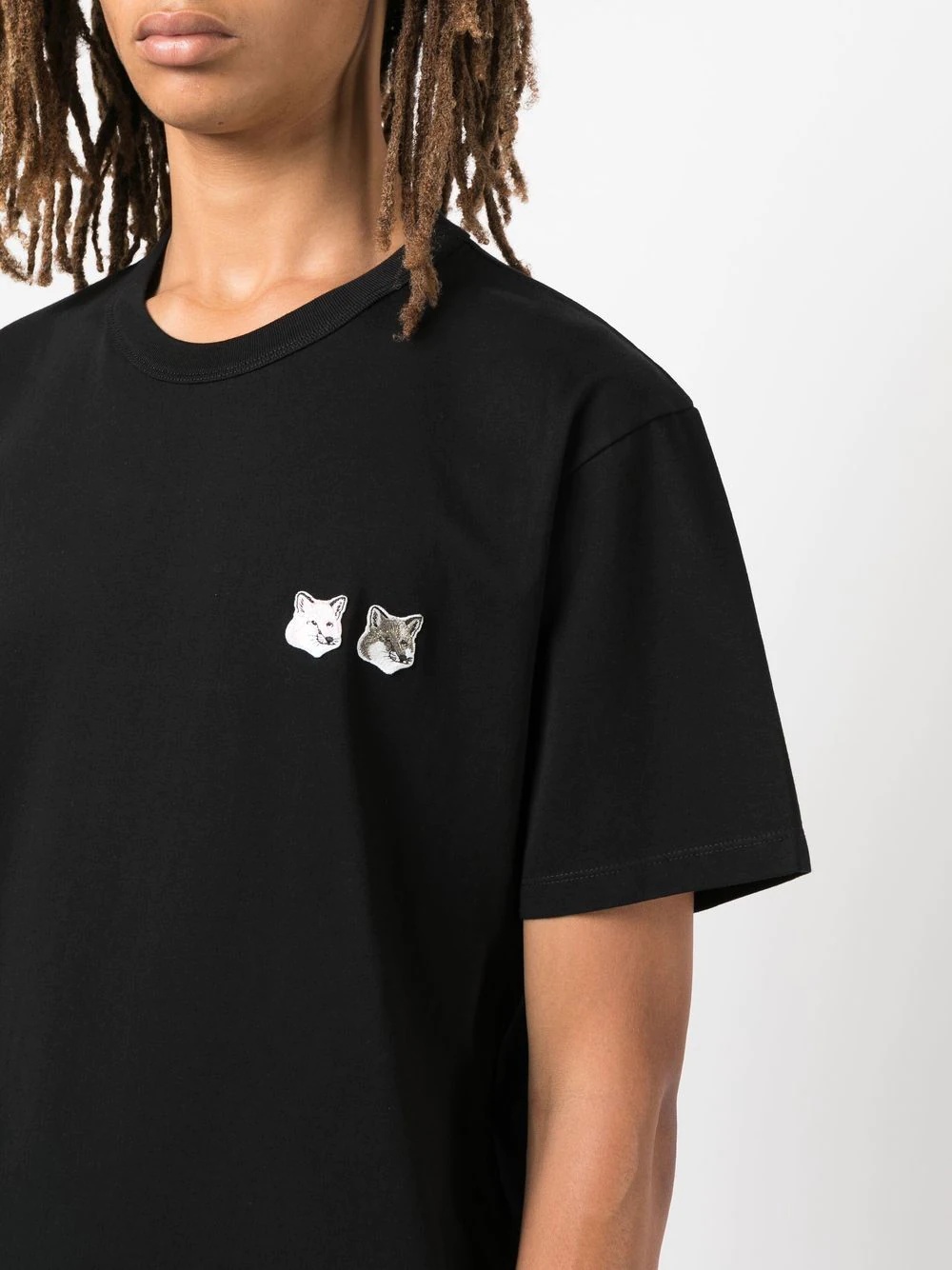 Double Fox Head-Patch cotton T-shirt - 5