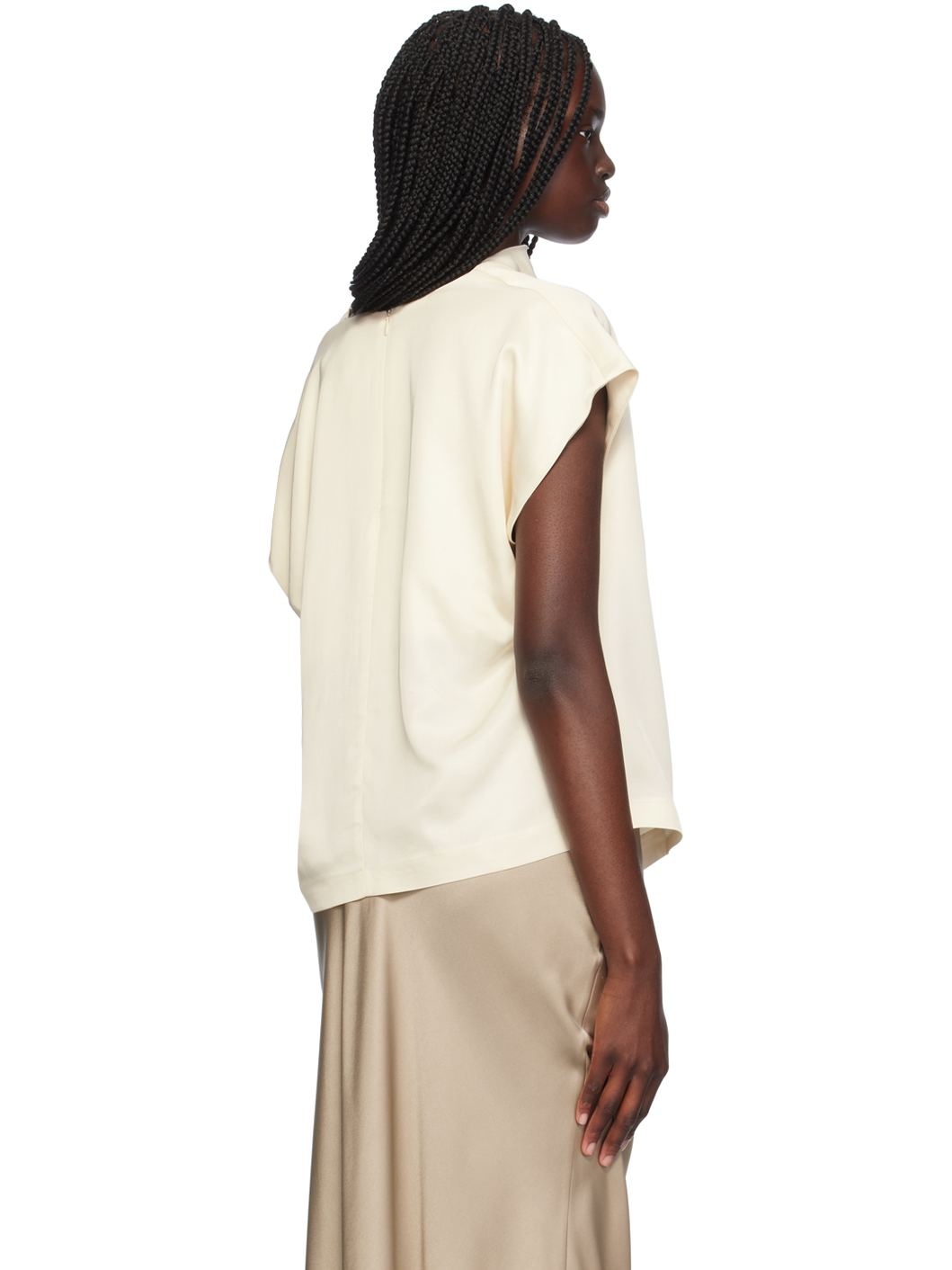 Off-White Cowl Neck Blouse - 3