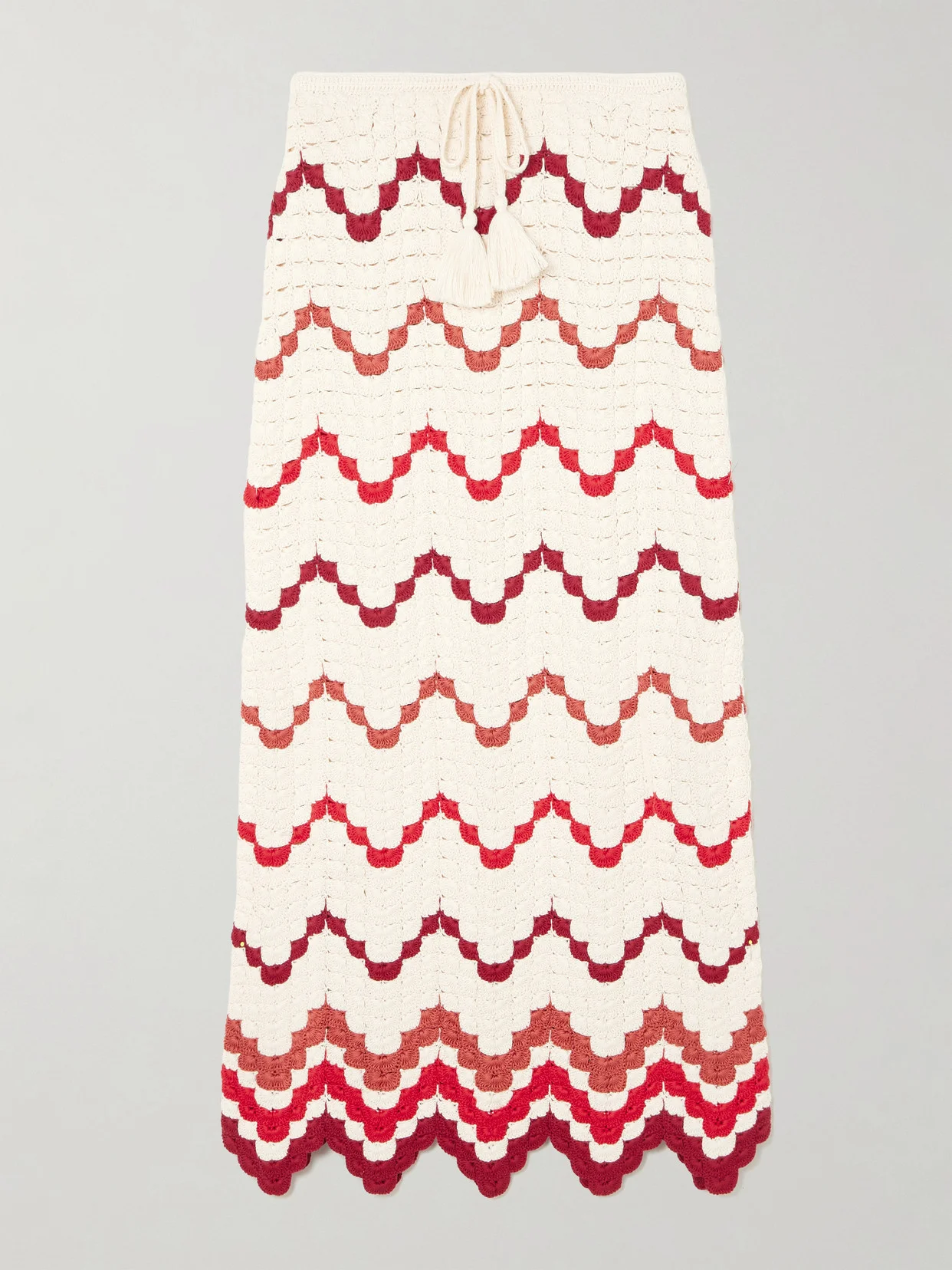 Safi Scalloped Crocheted Cotton Midi Skirt - 1