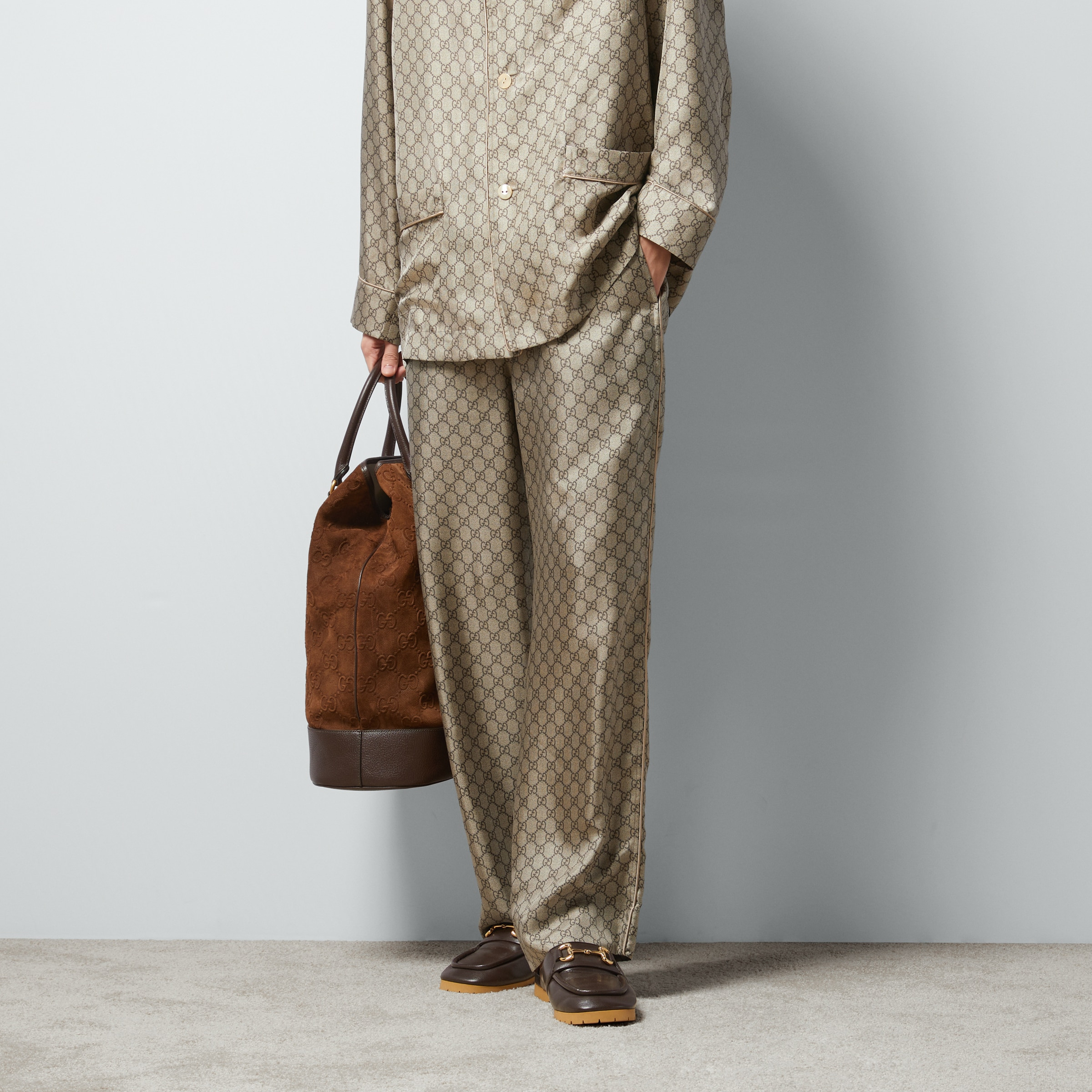 GG supreme print silk pant - 5