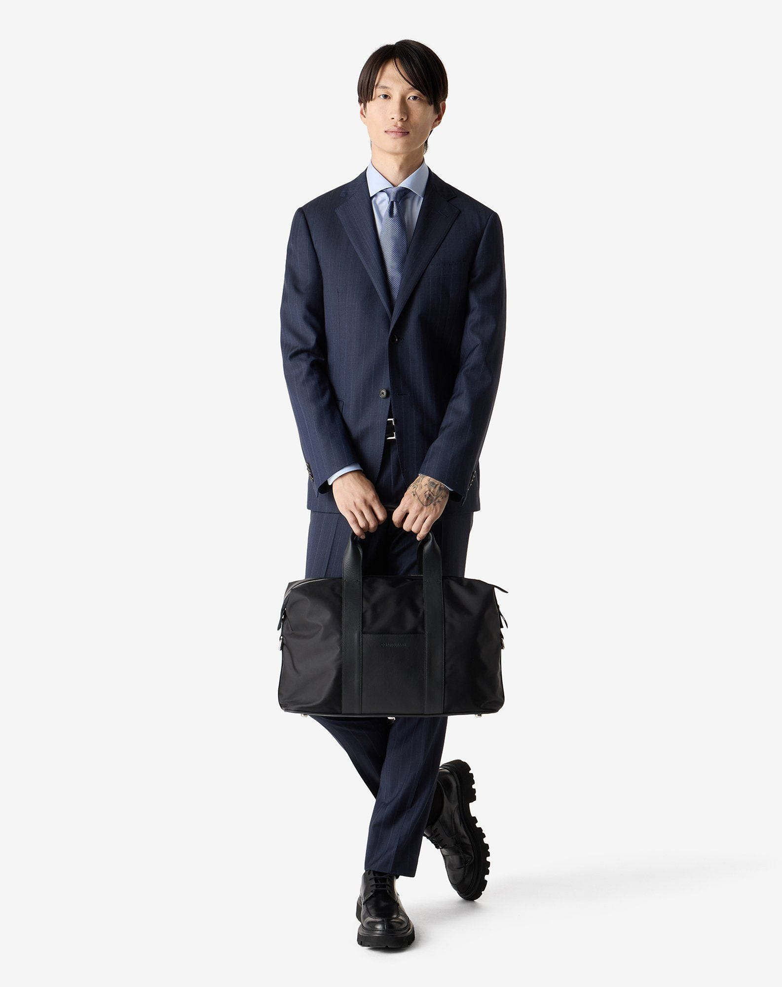 Navy blue pin striped wool suit - 2