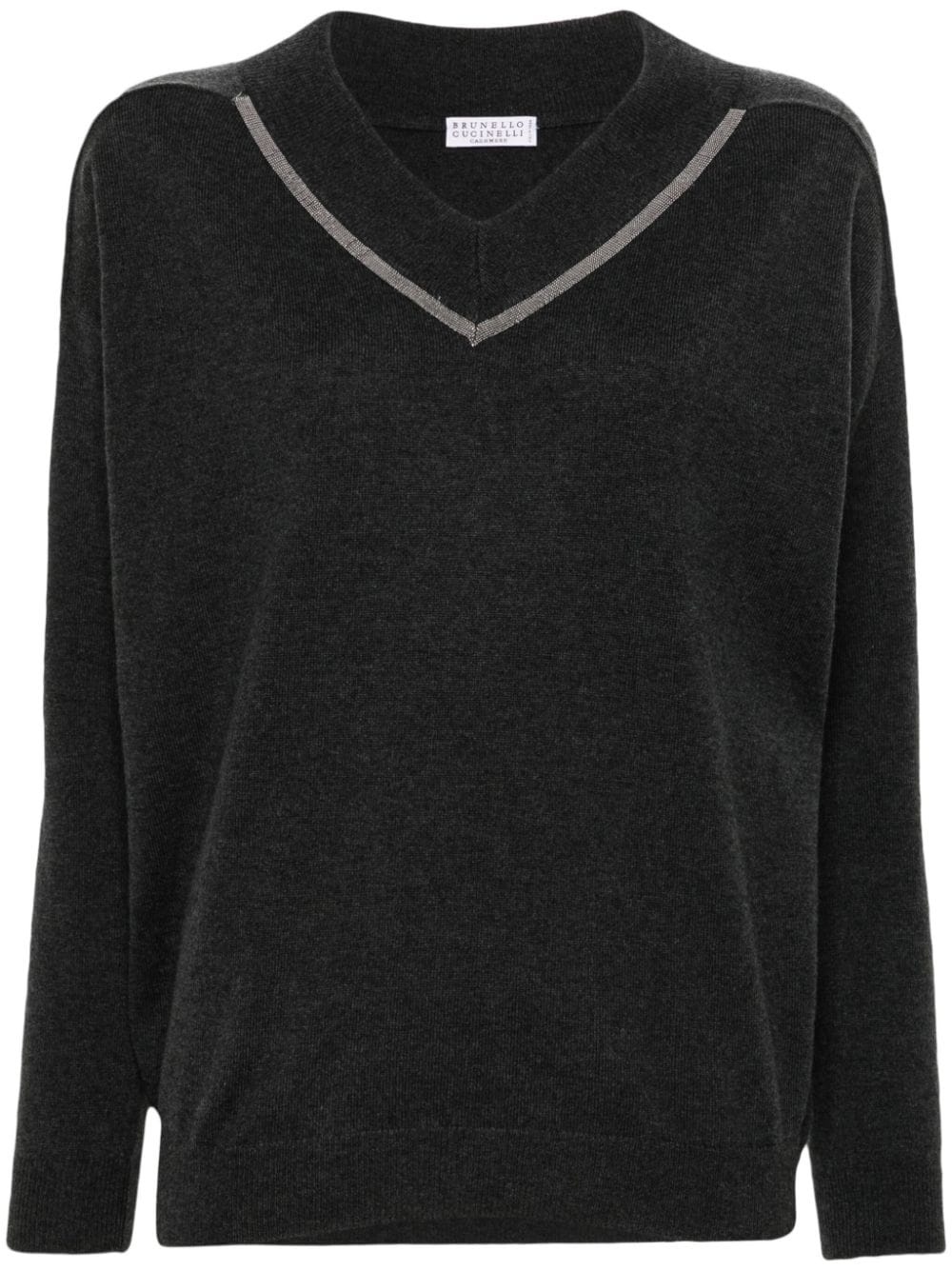 Monili-chain V-neck jumper - 1