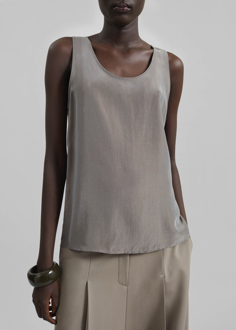 Nivee Lustrous Boxy Tank - Dark Taupe 4
