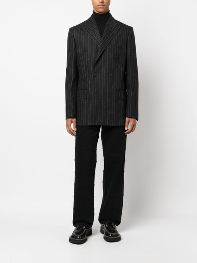 Golden Goose pinstriped double-breasted blazer outlook
