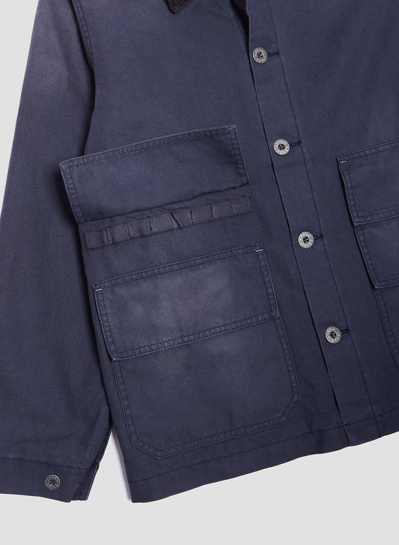 Nigel Cabourn Hunting Chore Jacket Canvas in Black Navy | REVERSIBLE