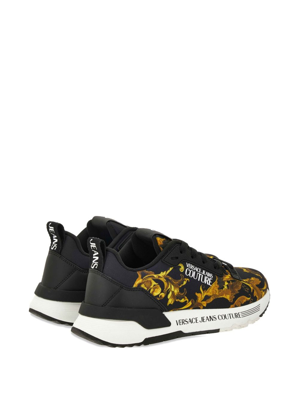 Dynamic baroque-print sneakers - 4