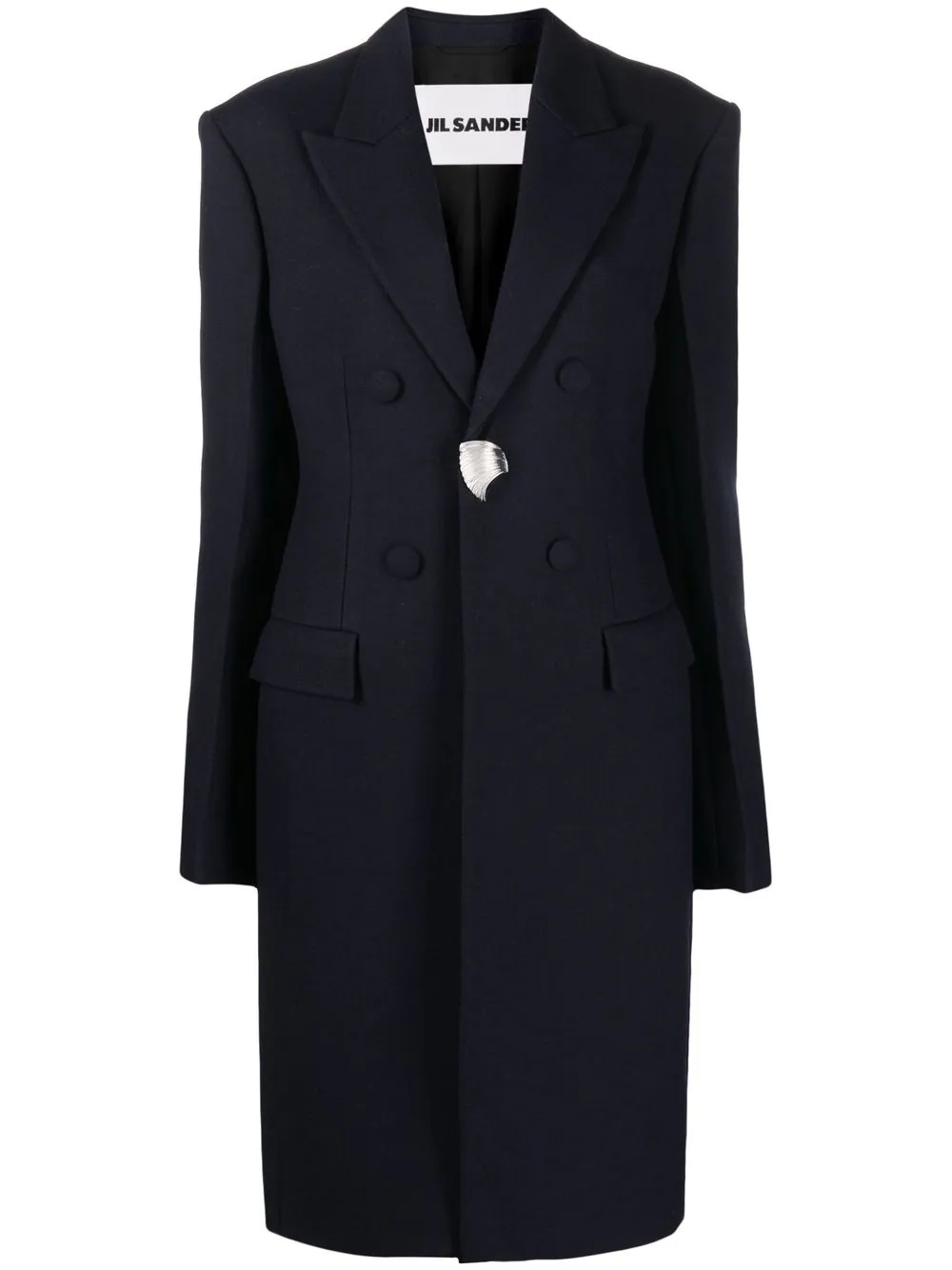 single-button wool coat - 1