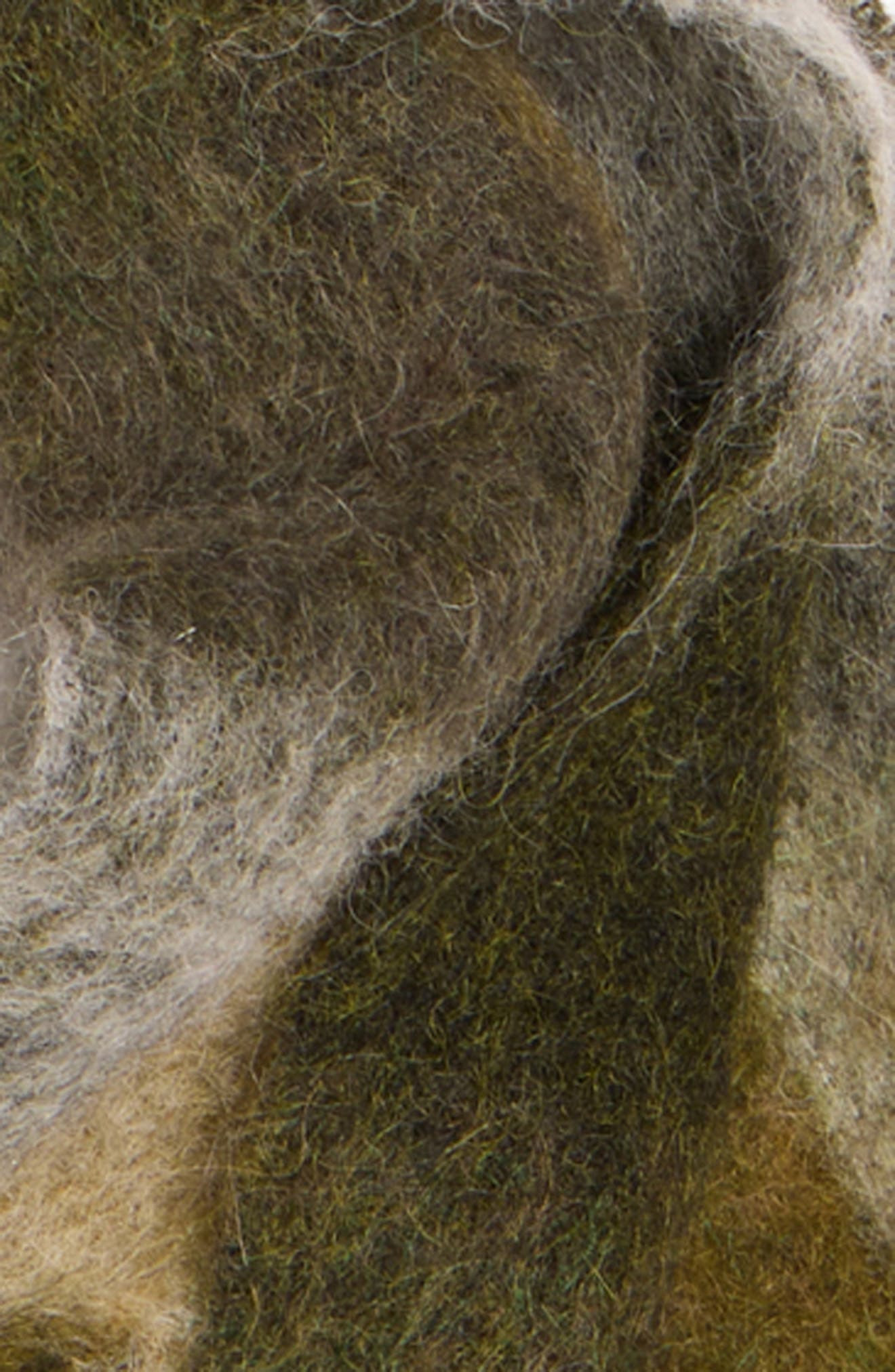 Acne Studios Vally Plaid Alpaca, Wool & Mohair Blend Scarf in Taupe/Green/Black at Nordstrom - 5