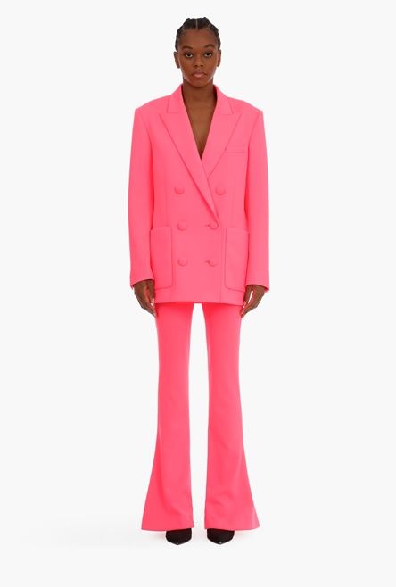 Neon pink boyfriend jacket with double-breasted closure - 4