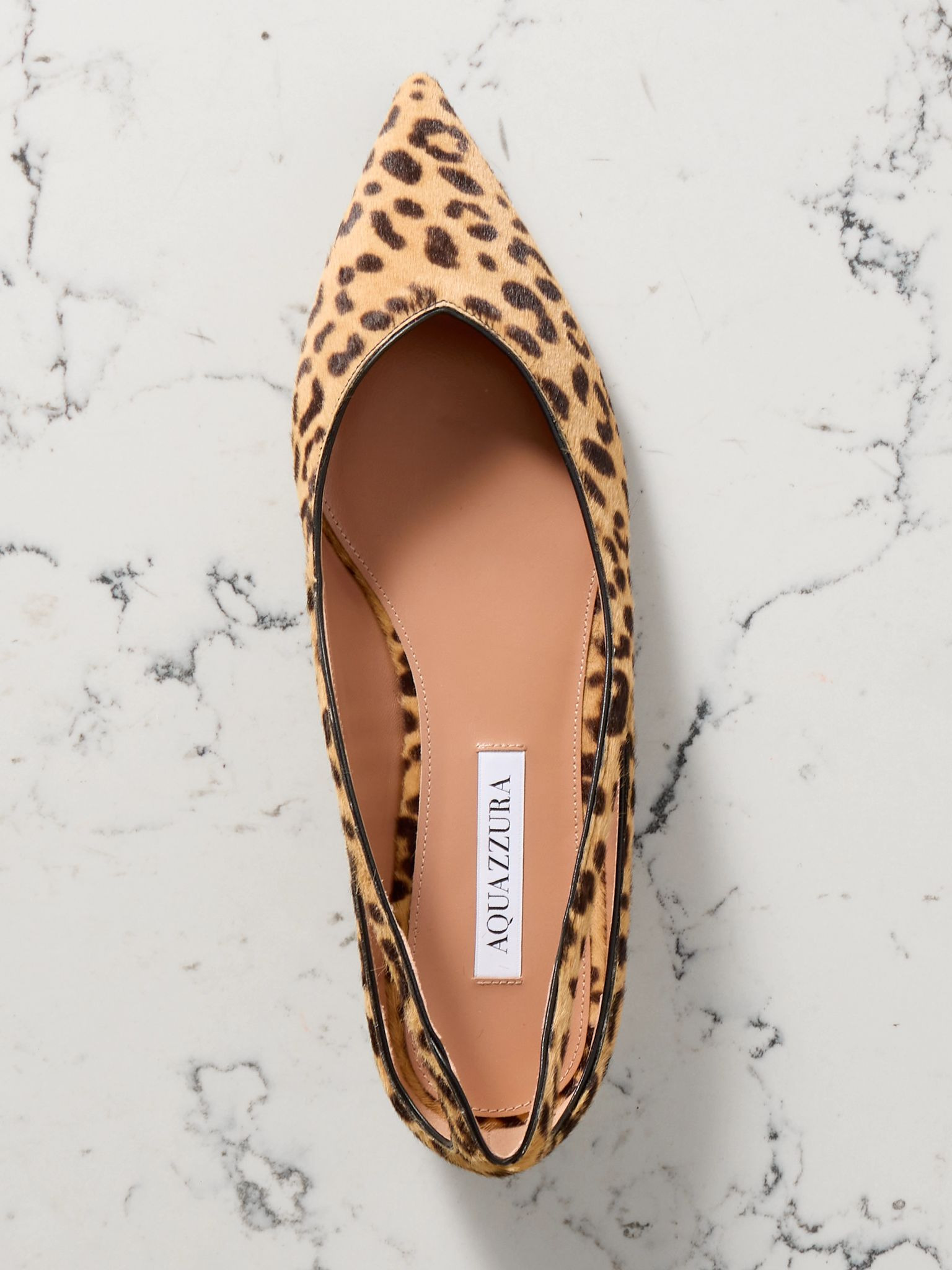 Sheeva cutout leopard-print calf hair point-toe flats Leopard print - 5