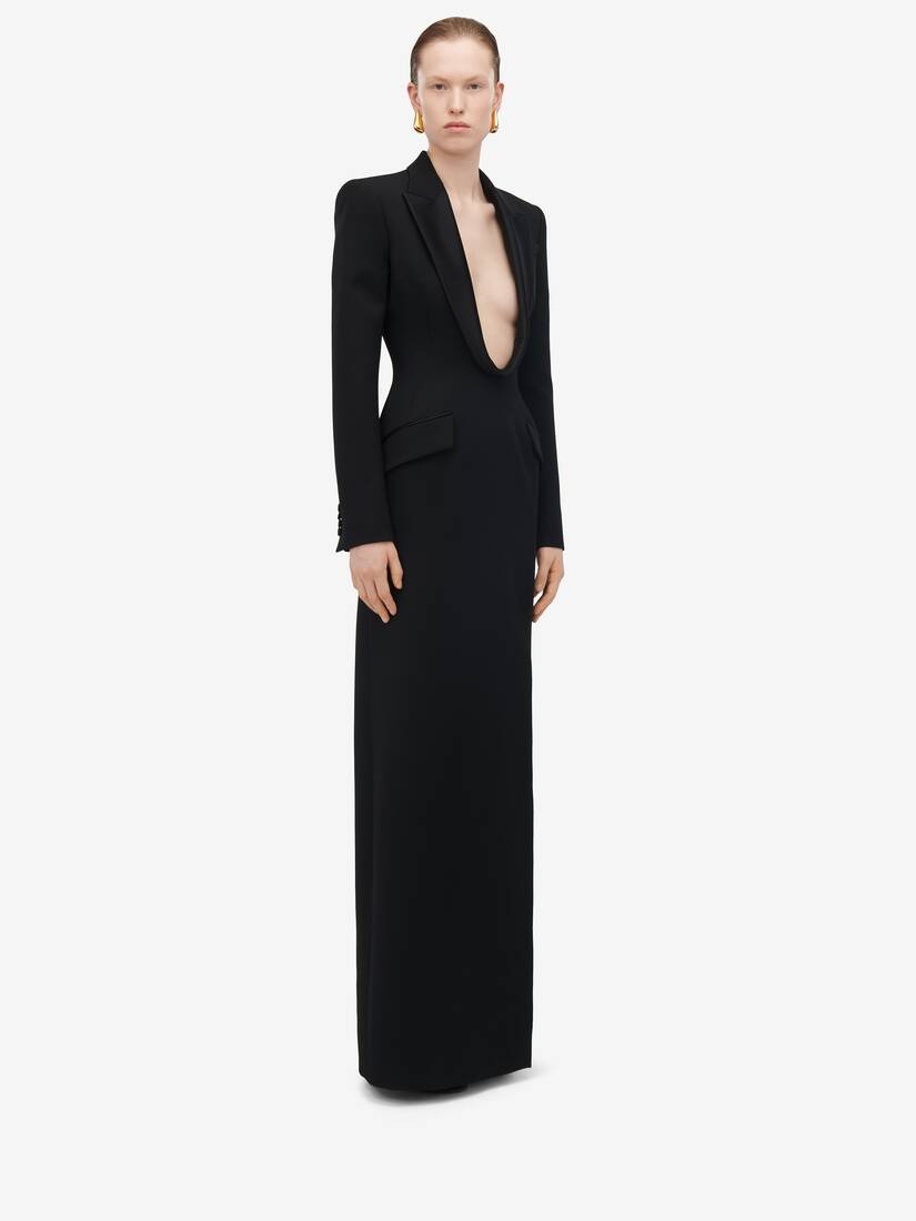 Women's Long Jacket Dress in Black - 3