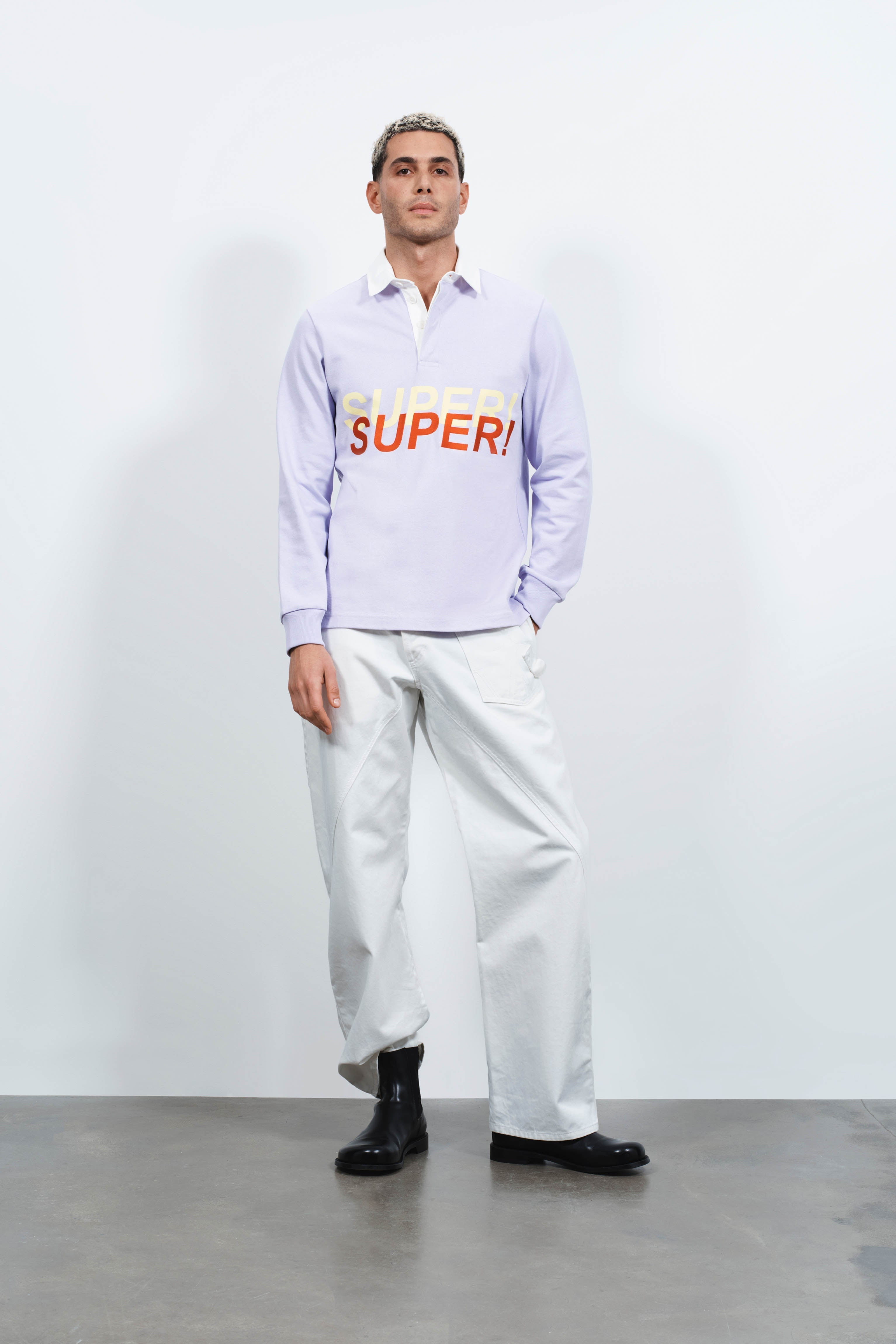 'SUPER SUPER' RUGBY POLO TOP IN PURPLE - 5