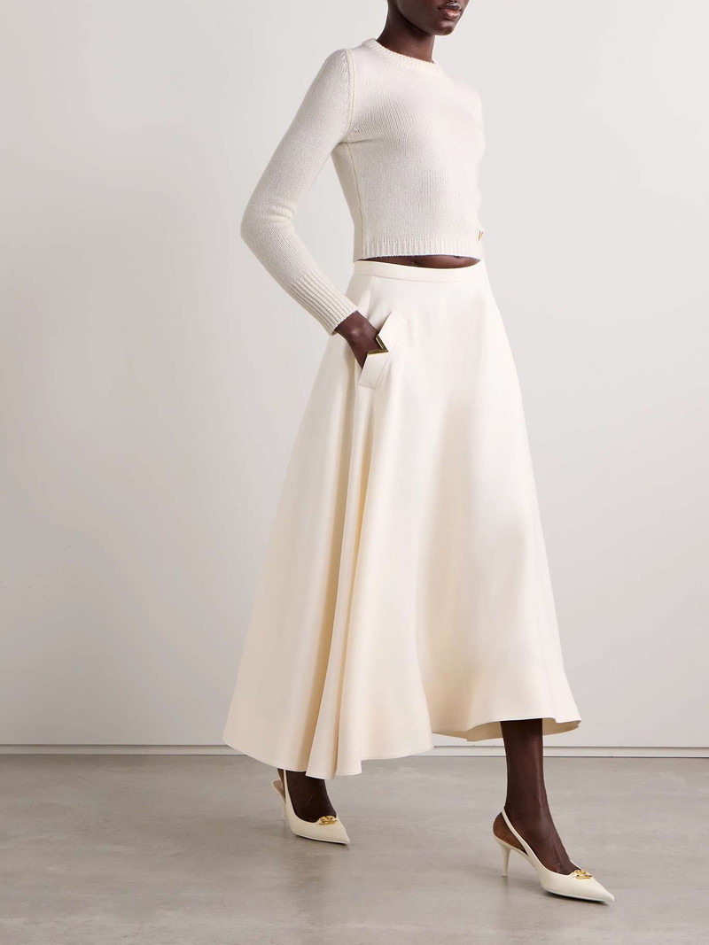 Valentino Cropped embellished cashmere sweater outlook