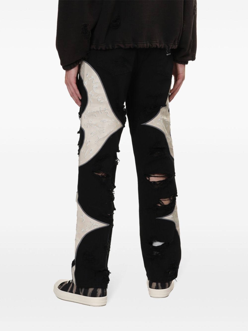 ripped straight-leg trousers - 4
