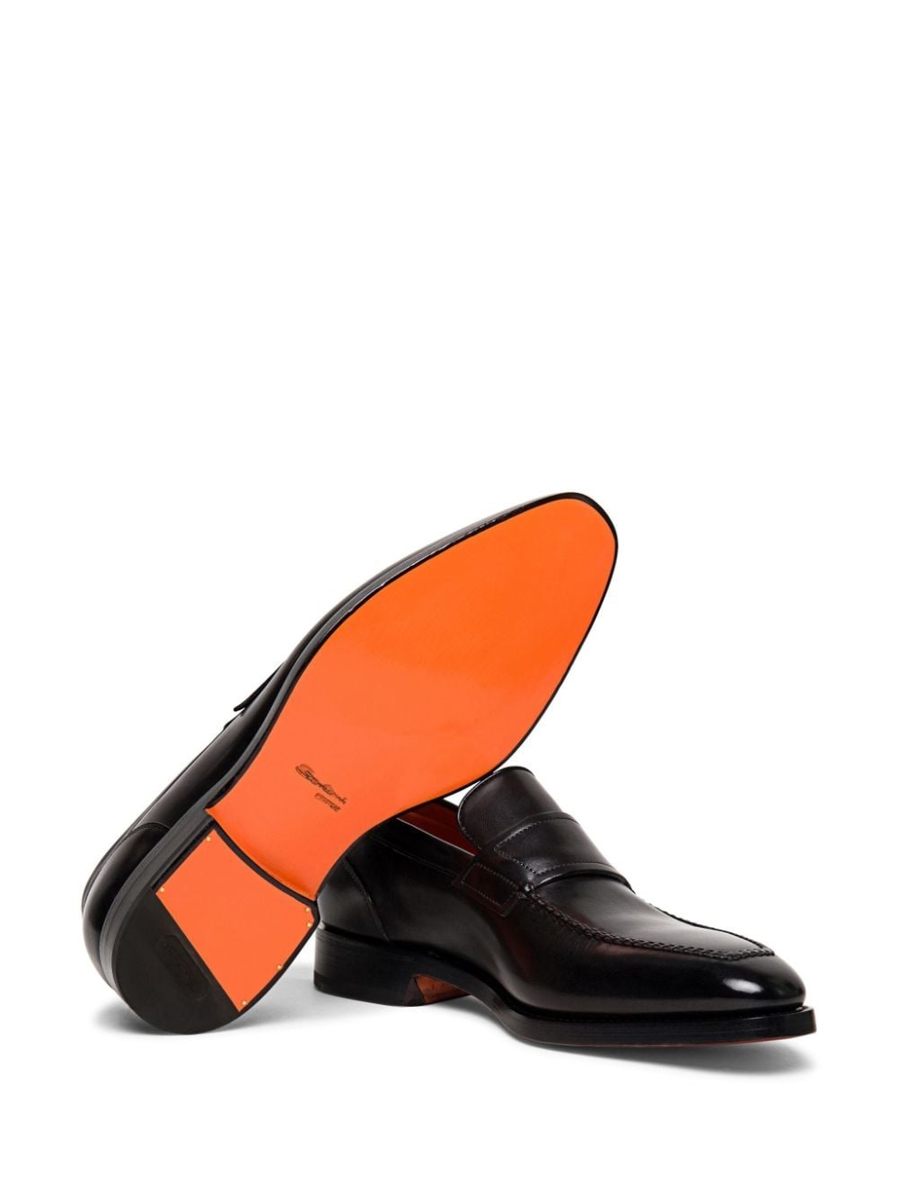 almond-toe leather penny loafers - 3