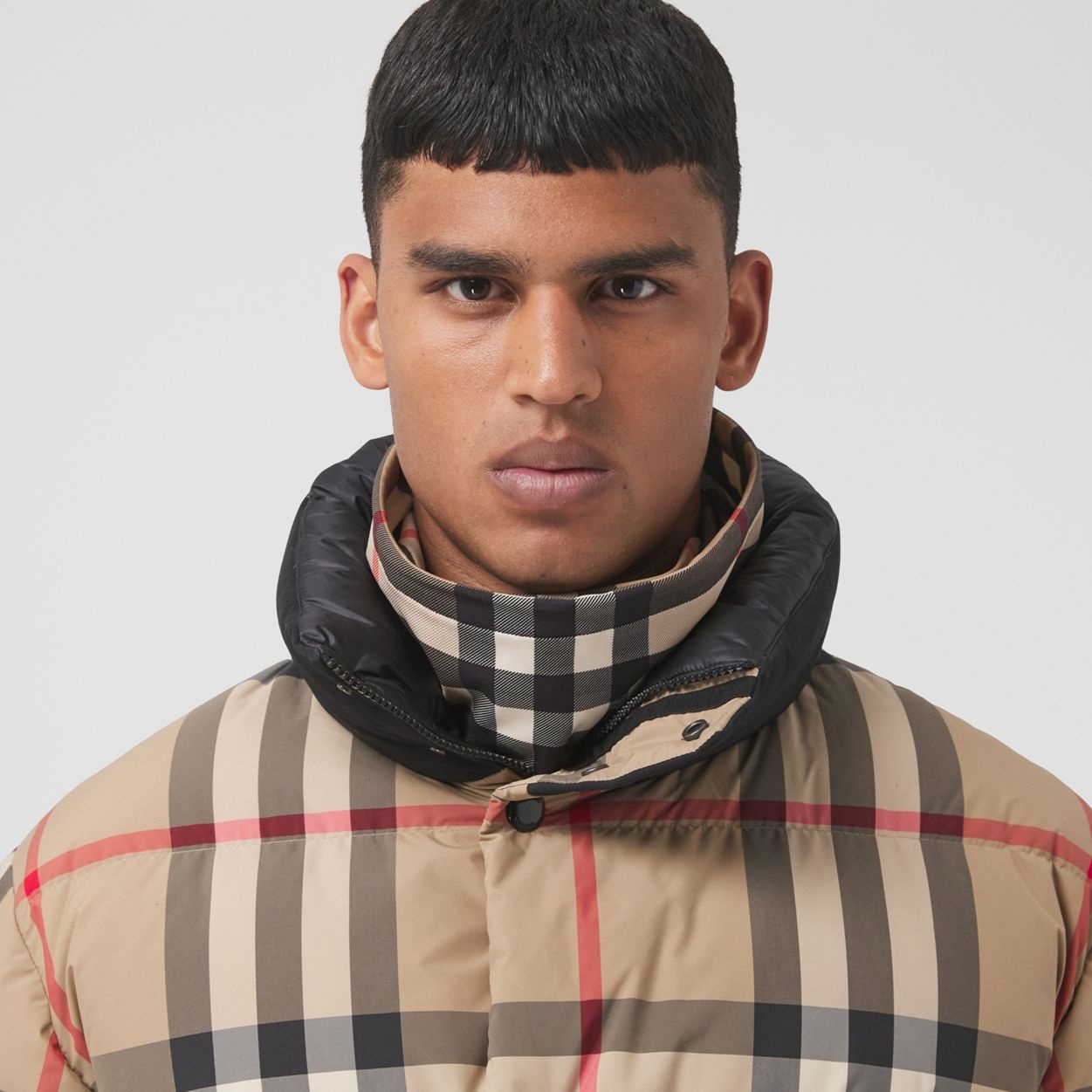 Vintage Check Stretch Nylon Snood - 4