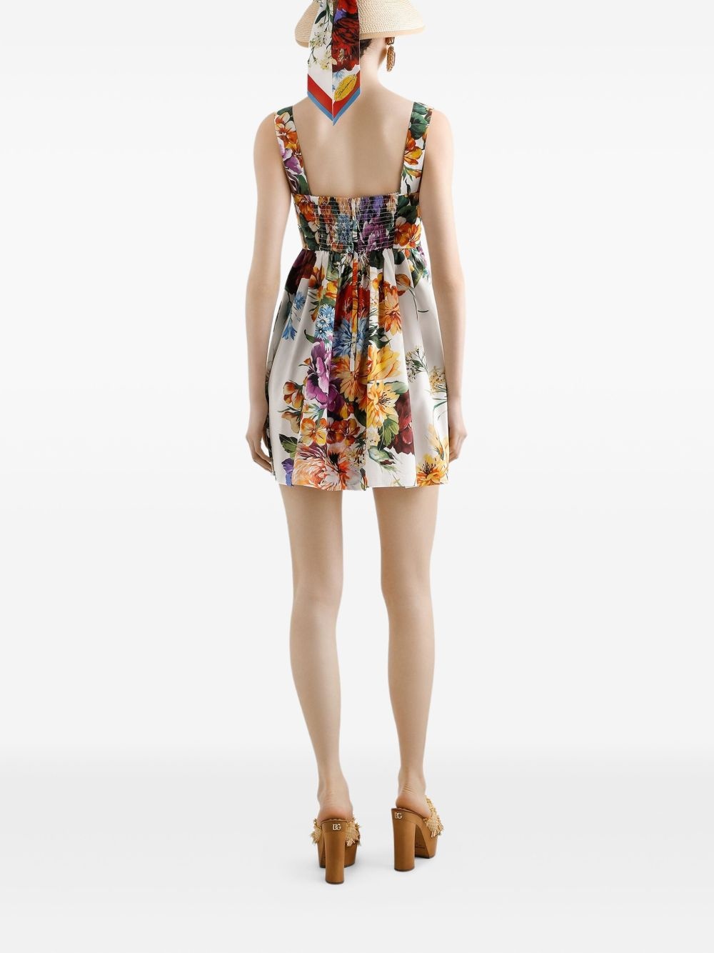floral-print mini dress - 3