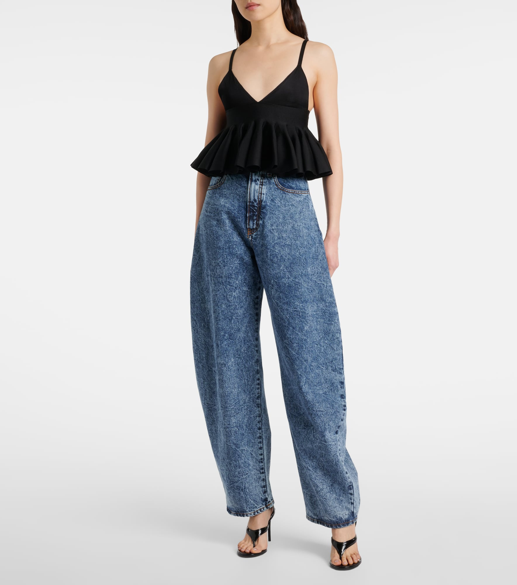 High-rise barrel-leg jeans - 2