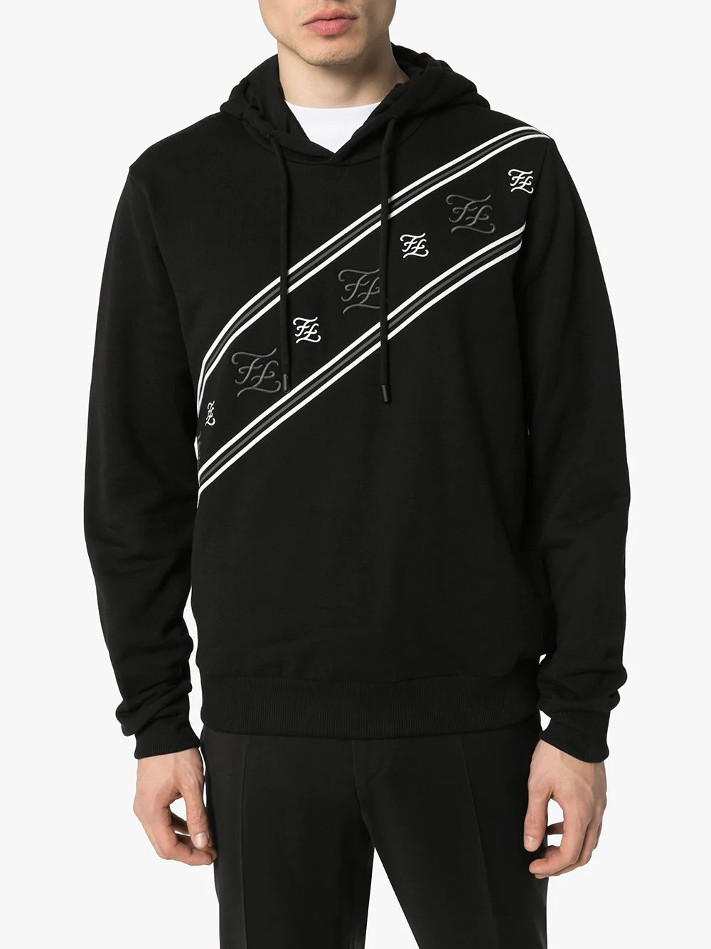 Karligraphy logo stripe hoodie - 3