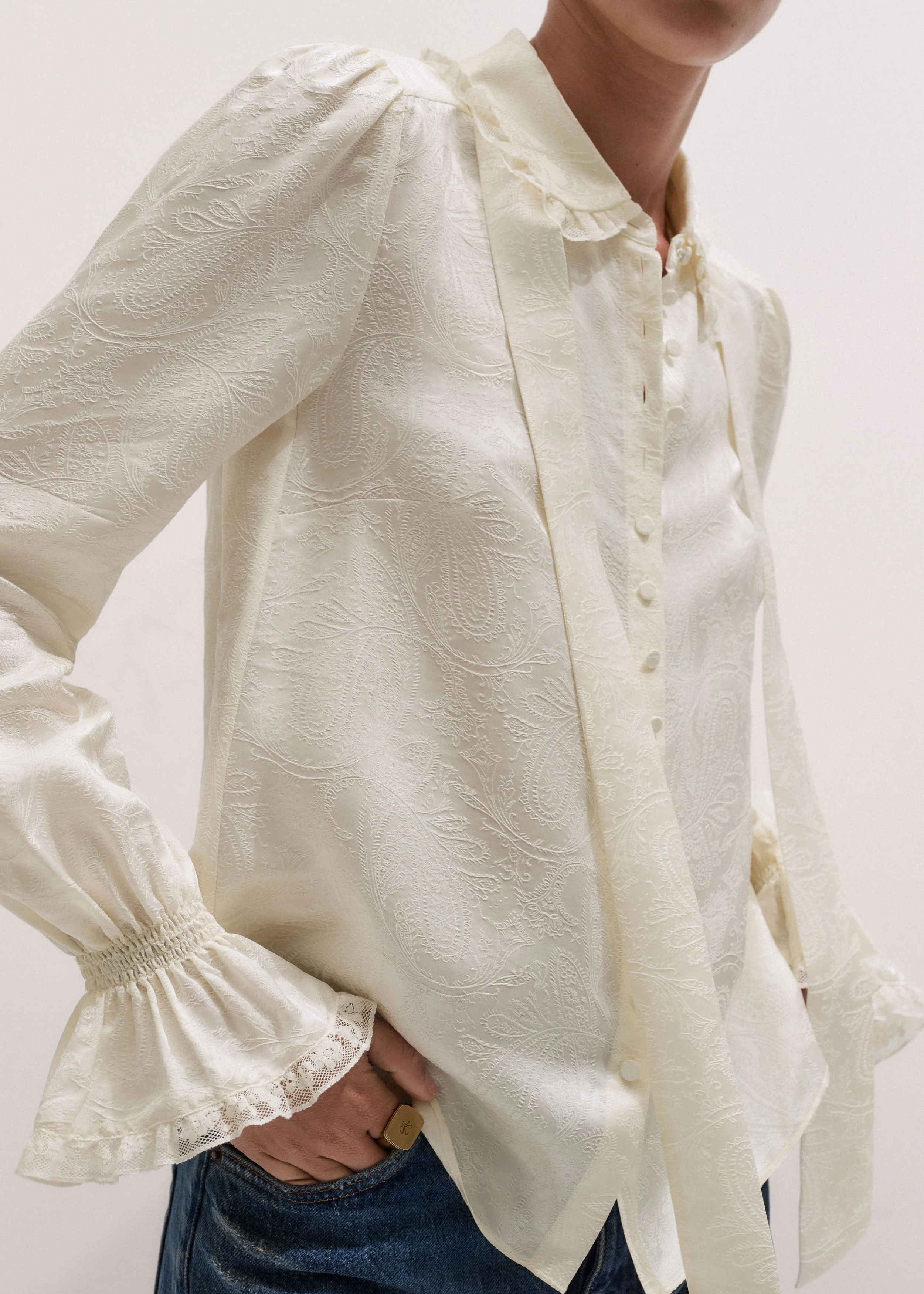 Collar Straight Blouse - 1