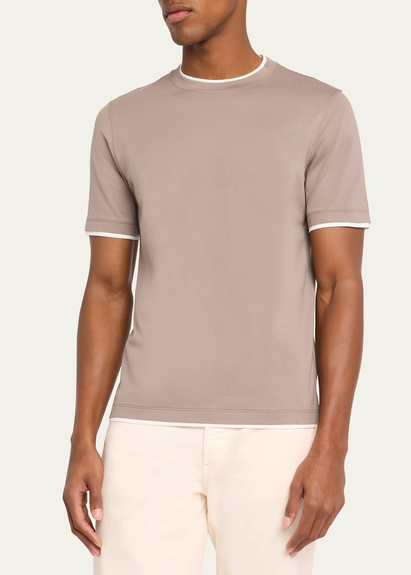 Men's Crewneck T-Shirt with Tipping - 4