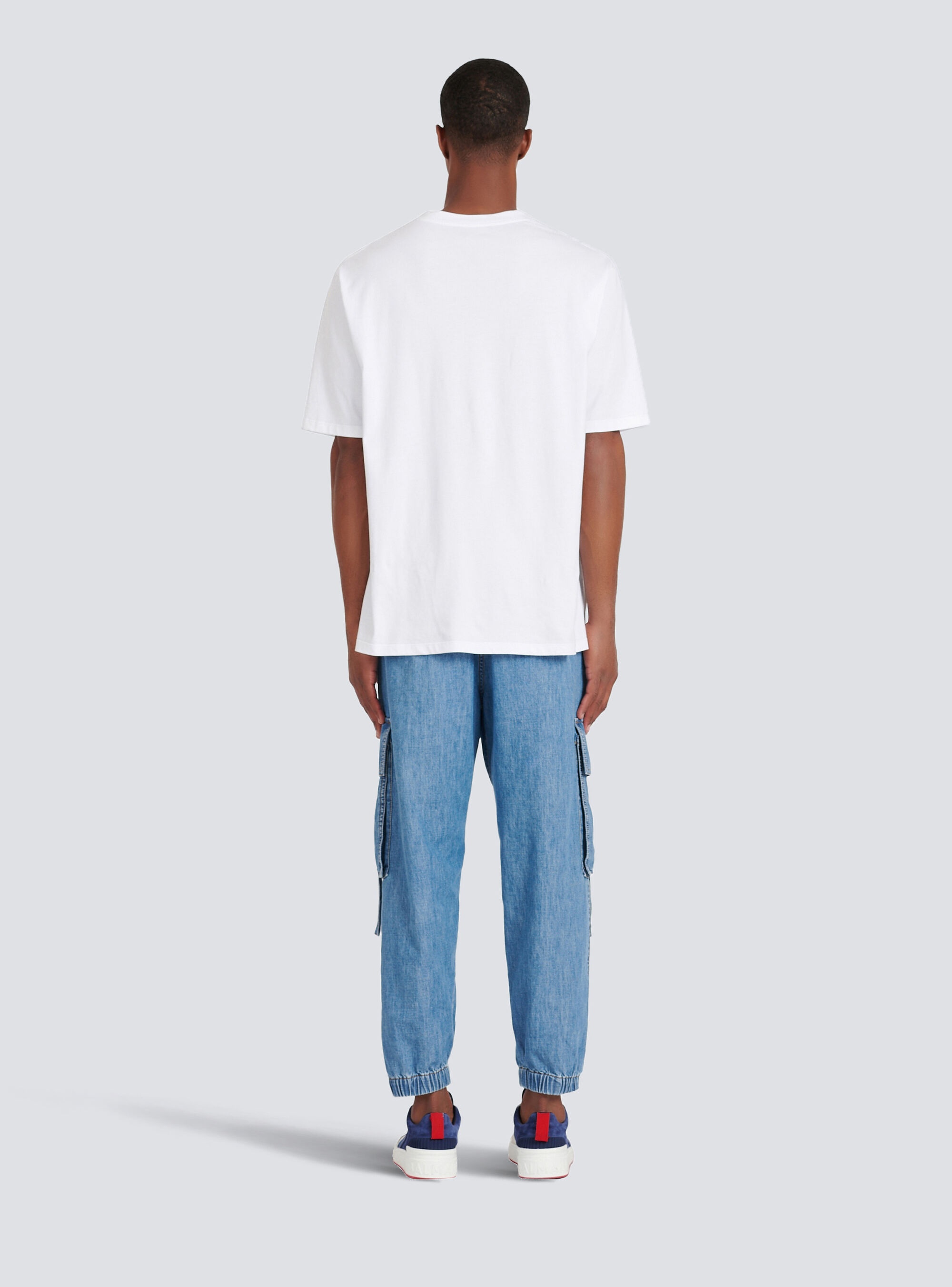 HIGH SUMMER CAPSULE -Cotton T-shirt with Balmain Paris tie-dye logo print - 4