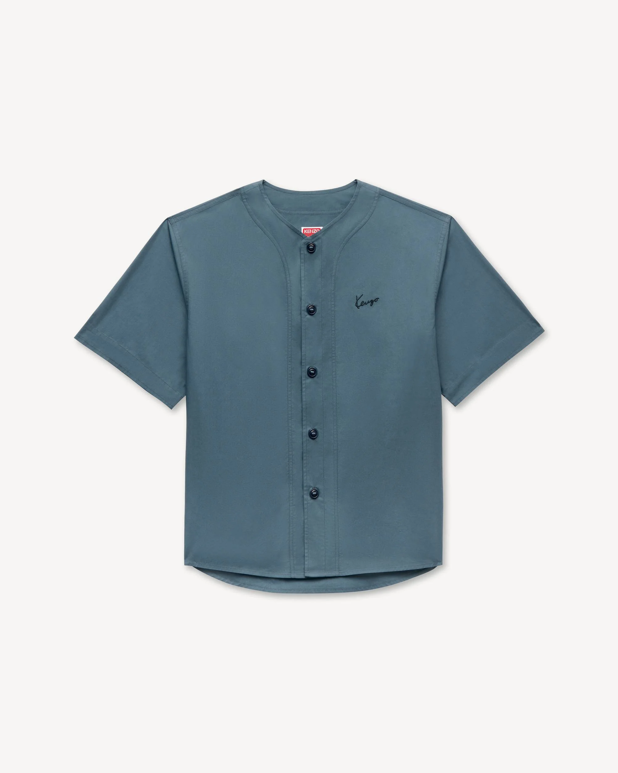 'KENZO Signature' baseball short sleeve shirt in cotton poplin - 1