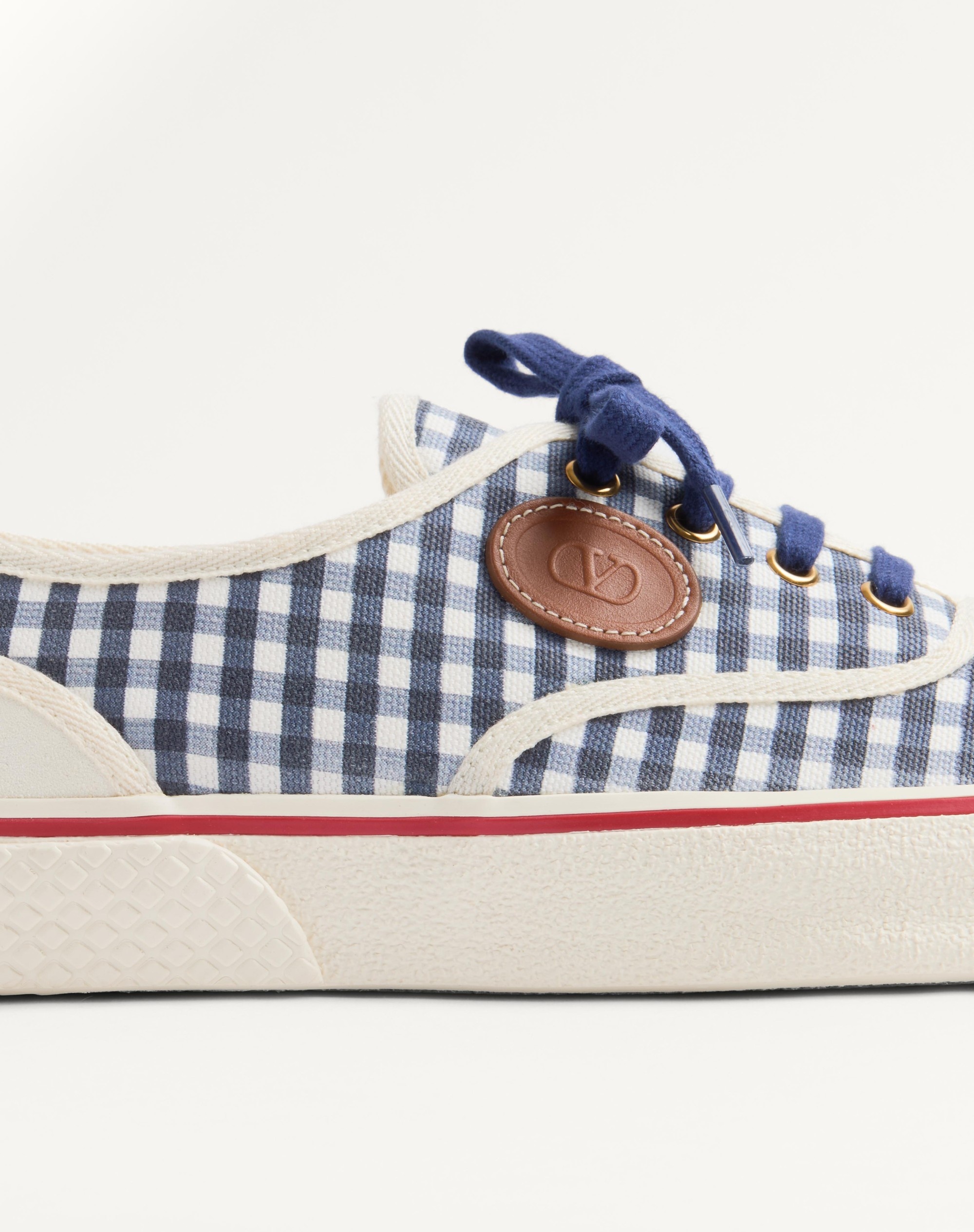 Valentino NOJOKE SNEAKER IN CANVAS FABRIC WITH VICHY PRINT