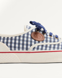 Valentino NOJOKE SNEAKER IN CANVAS FABRIC WITH VICHY PRINT
