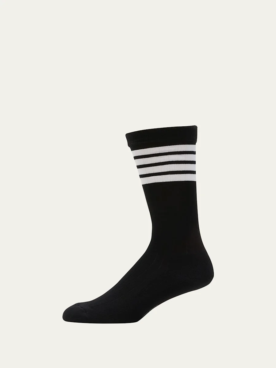 Men's 4-Bar Athletic Mid-Calf Socks - 1