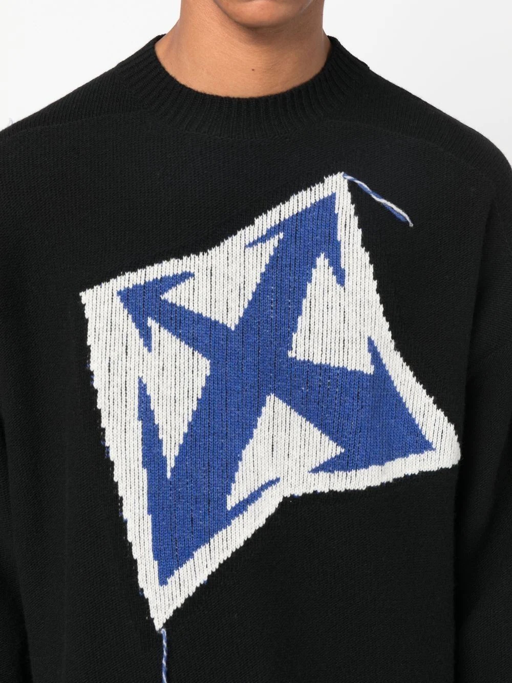 Arrows-intarsia wool jumper - 5