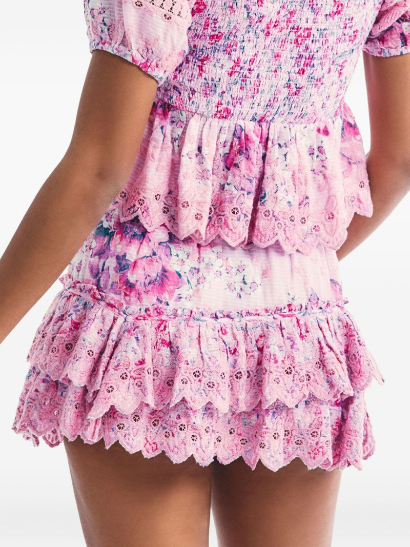 Cairo floral ruffled mini skirt 4