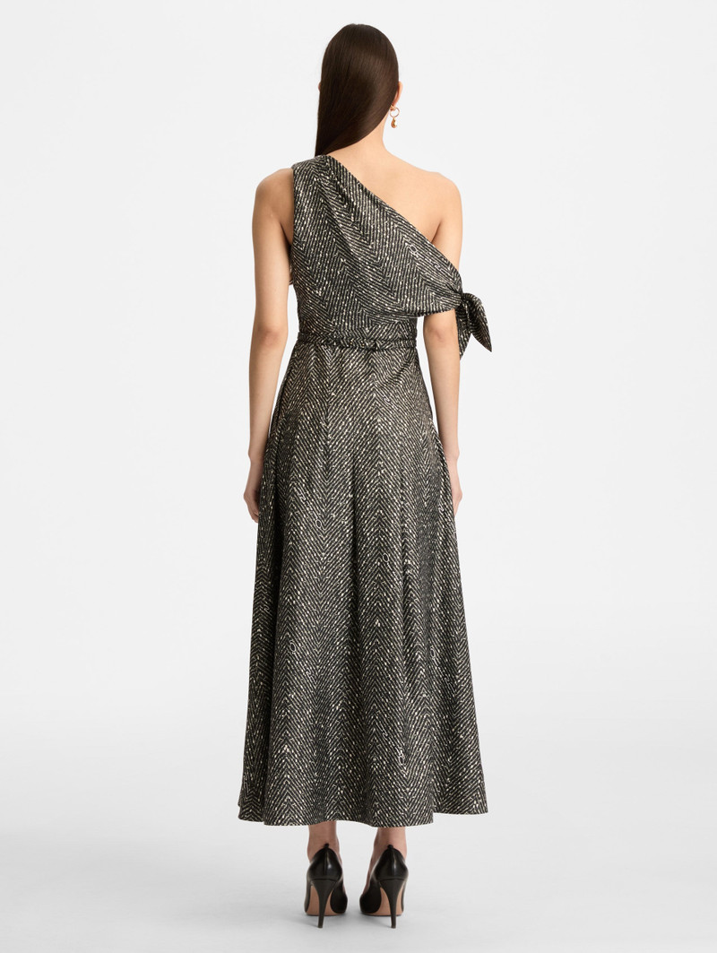 CHEVRON SILK TWILL DRESS 3