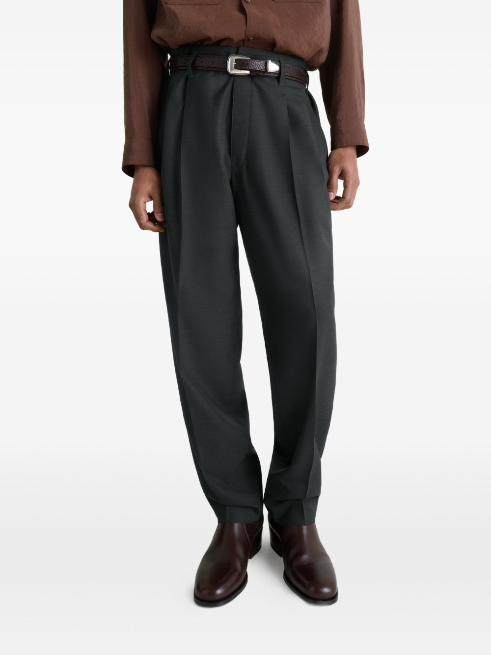 pleated adjustable-waist trousers - 4