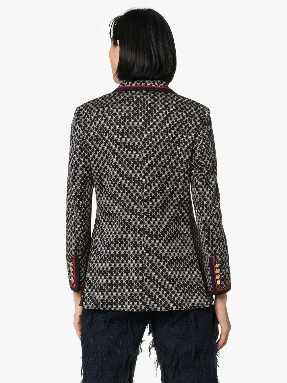 Geometric G pattern blazer - 4