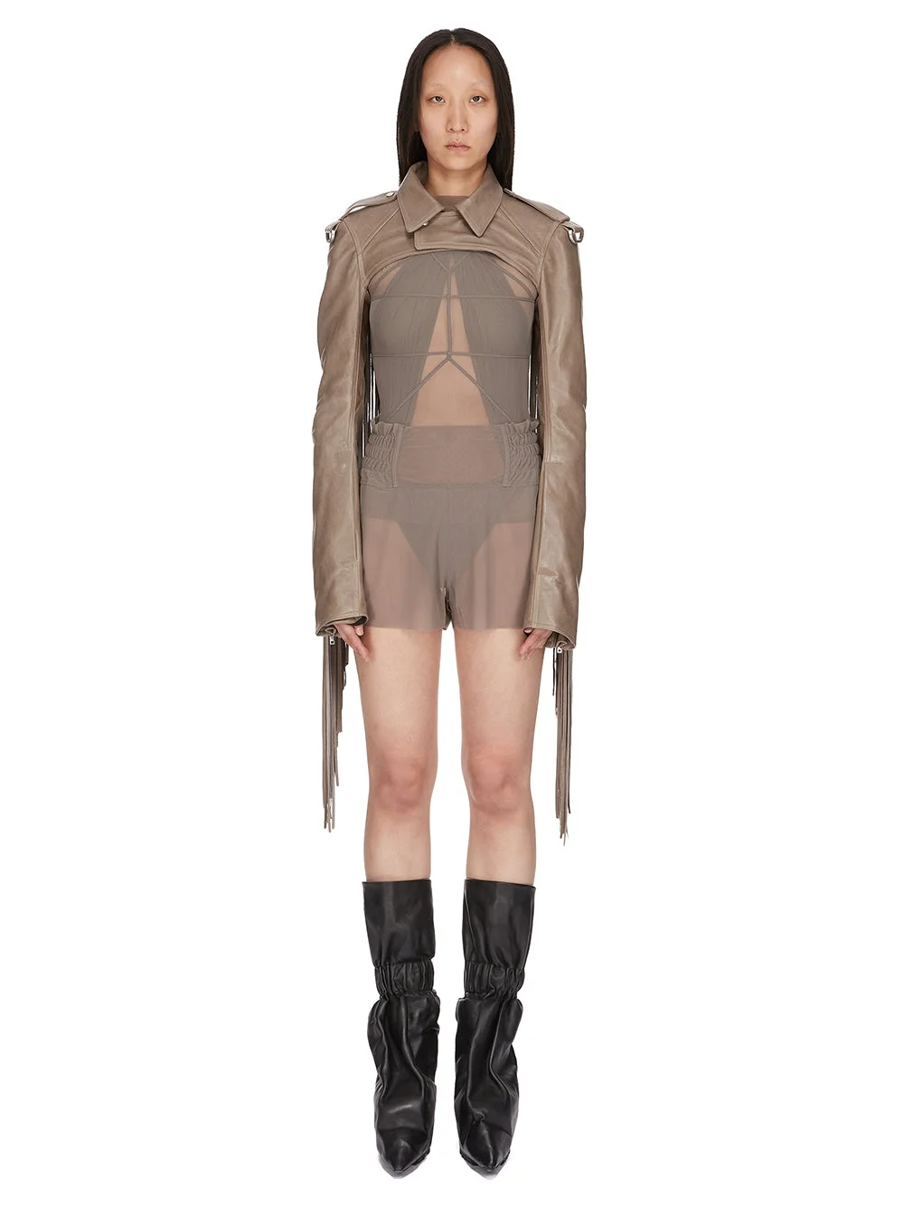 zip-cuff biker jacket - 1