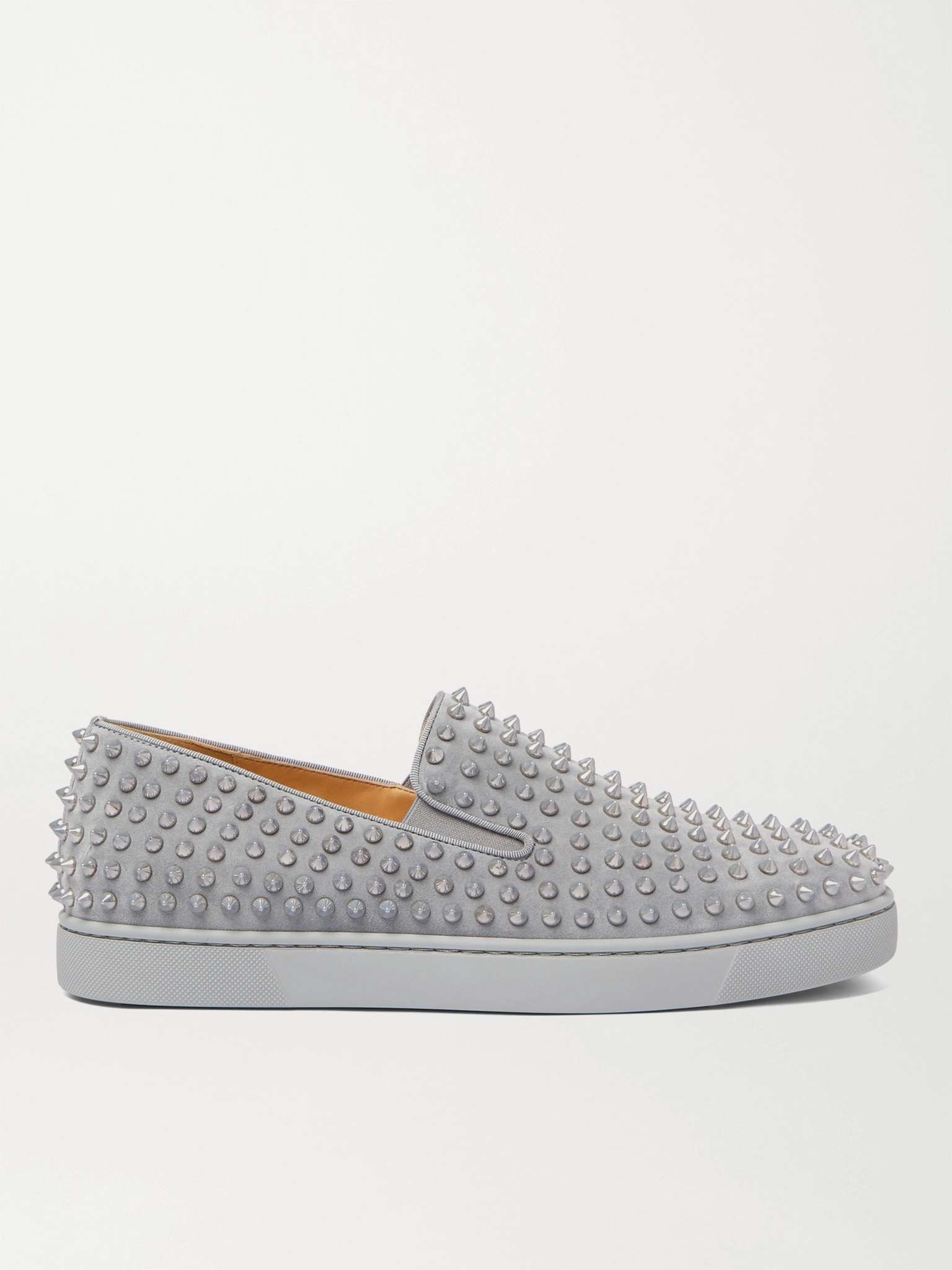 Roller-Boat Spiked Suede Slip-On Sneakers - 1