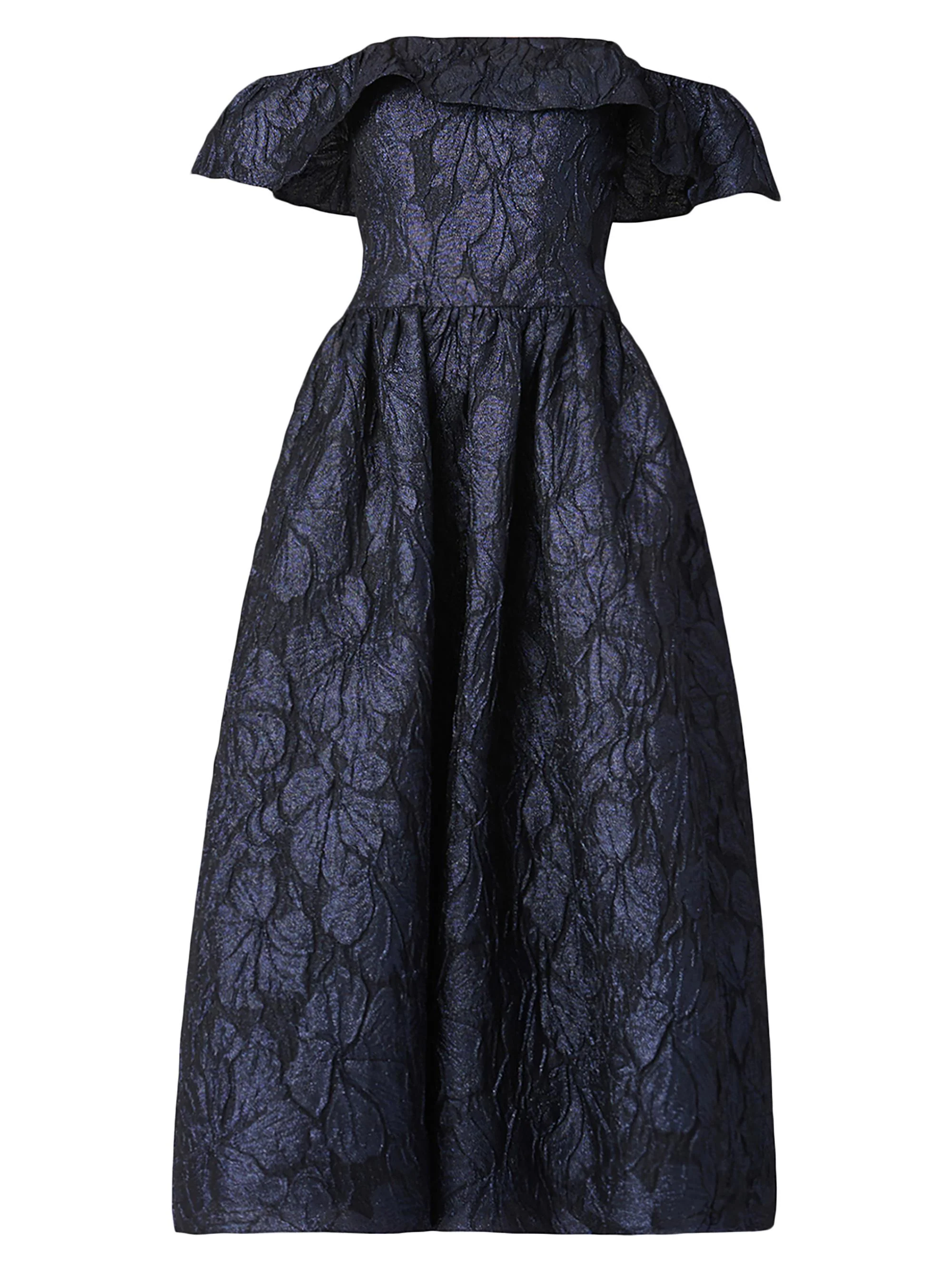 Women's Solana Metallic Jacquard Cocktail Dress - Navy - 1